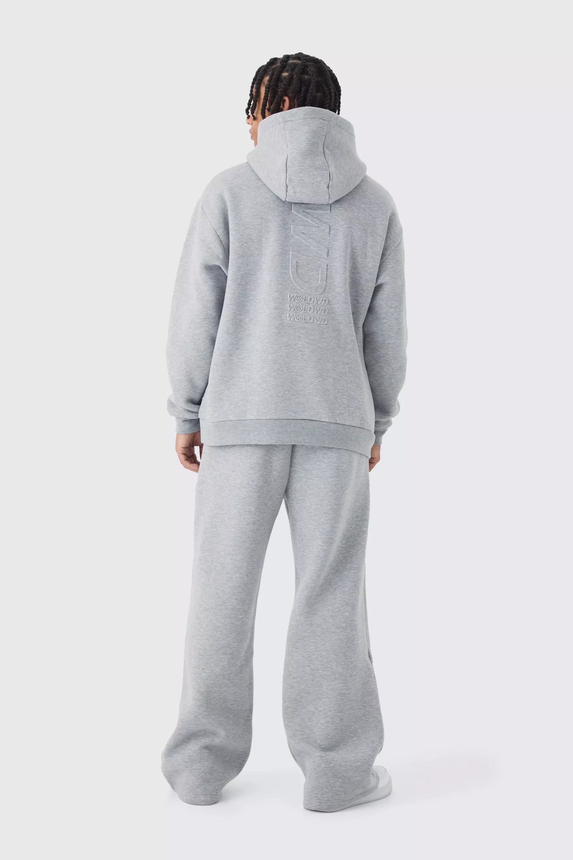 Geprägte Worldwide Jogginghose mit weitem Bein, Grey marl alternatives Bild