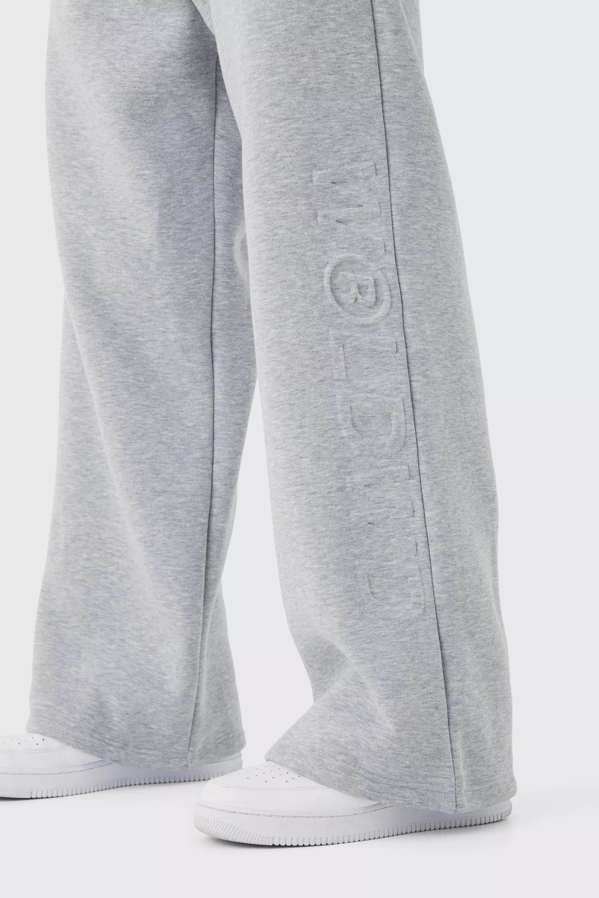Geprägte Worldwide Jogginghose mit weitem Bein, Grey marl alternatives Bild