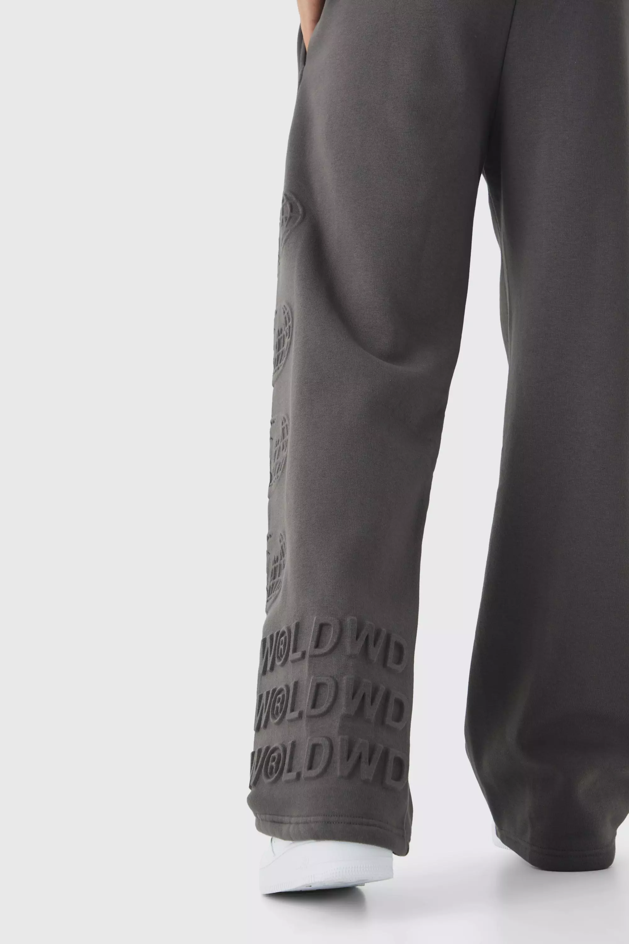Slate Wide Leg Worldwide Joggingbroek Met Deboss alternatieve afbeelding