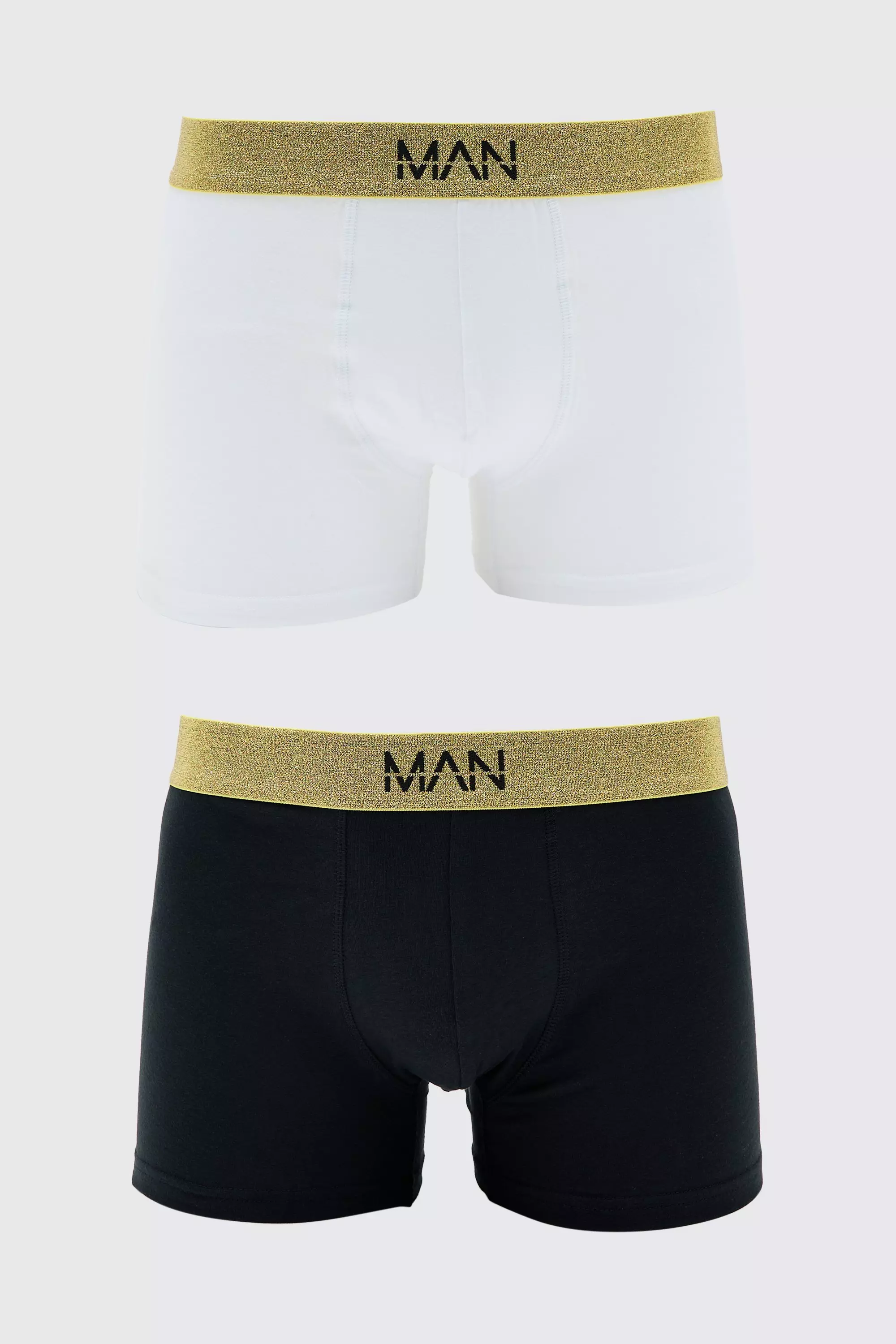 3 Pack Man Roman Gold Waistband Boxers In Multi Multi