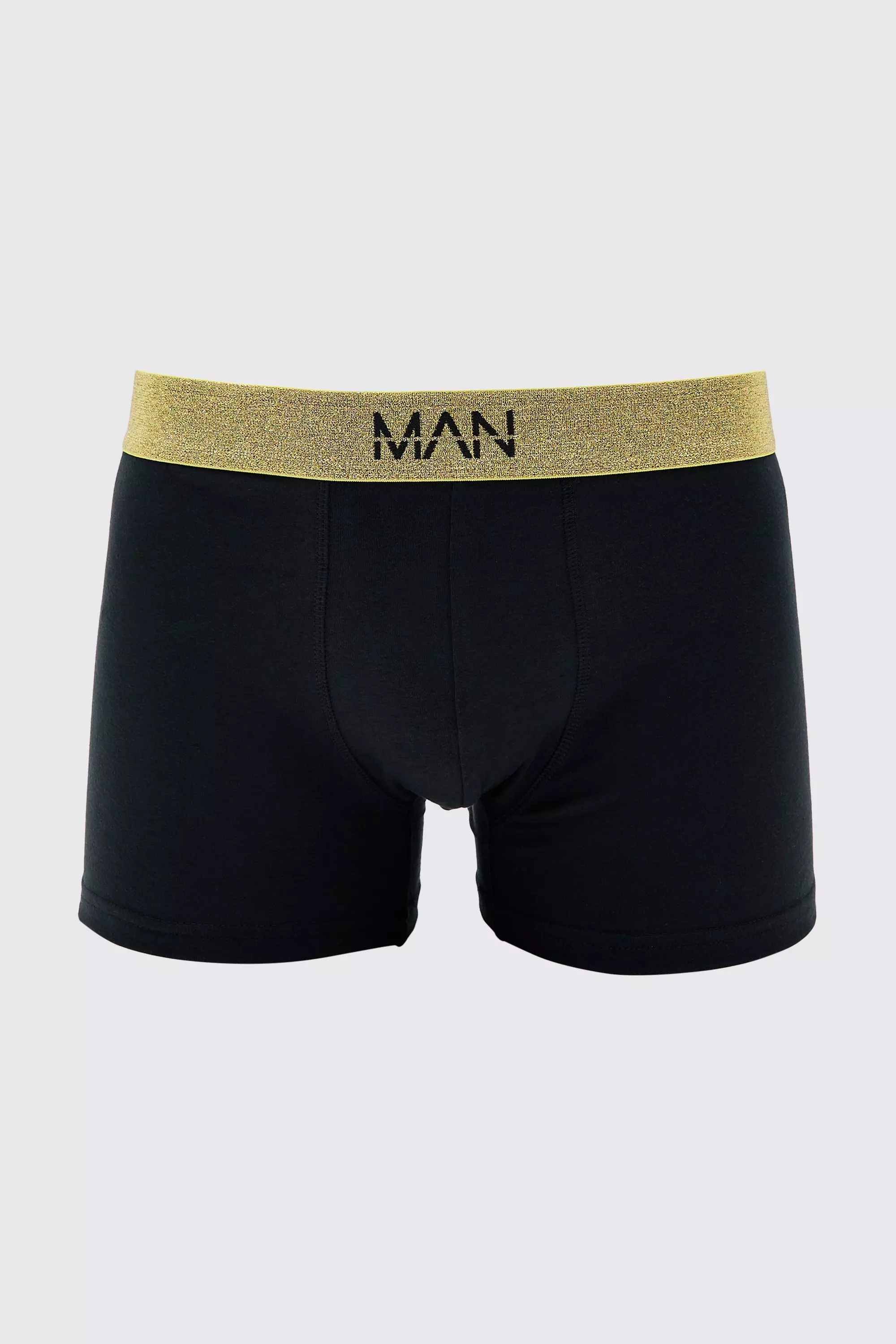 3 Pack Man Signature Gold Waistband Boxers In Black Black