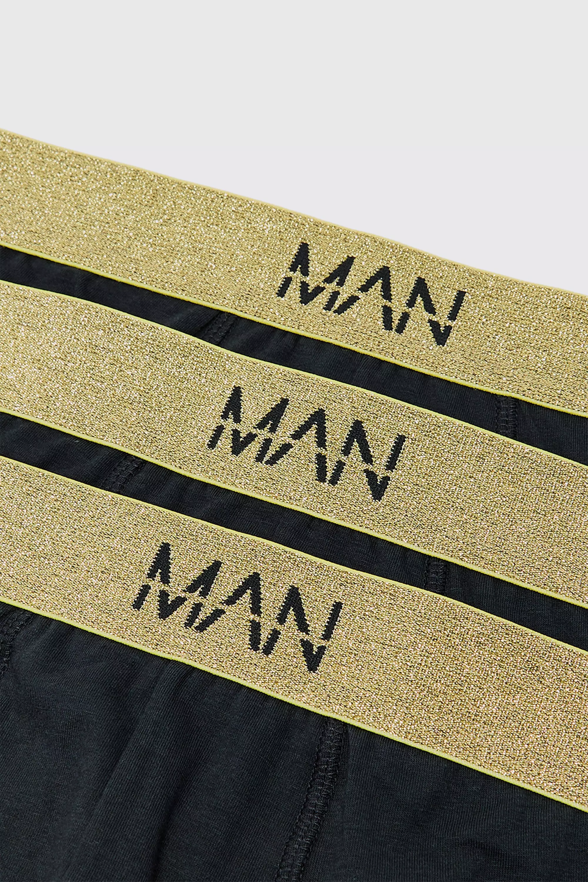 Lot de 3 boxers à logo signature doré - MAN, Black autre image
