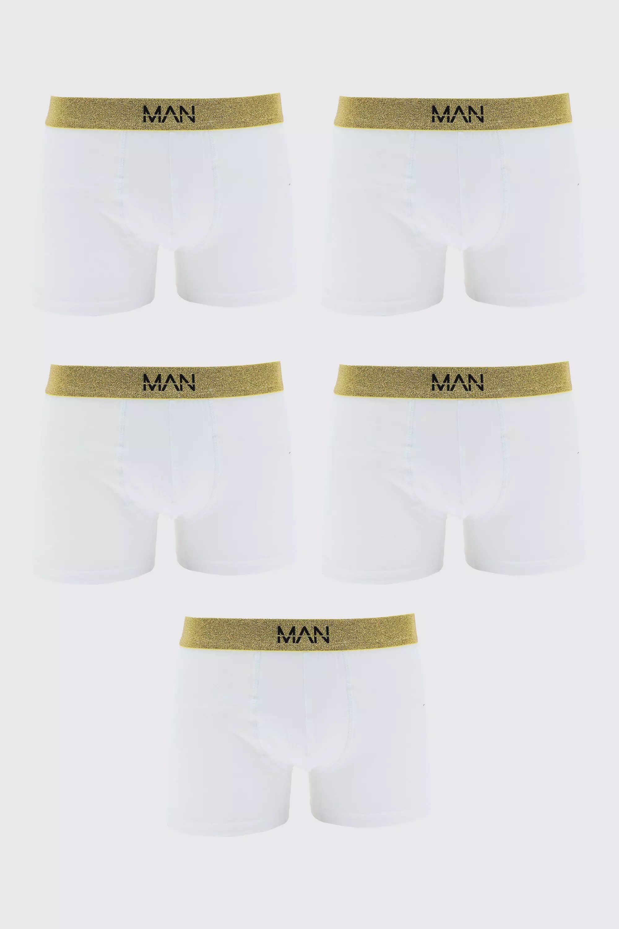 5 Pack Gold Man Dash Boxers In White alternative image