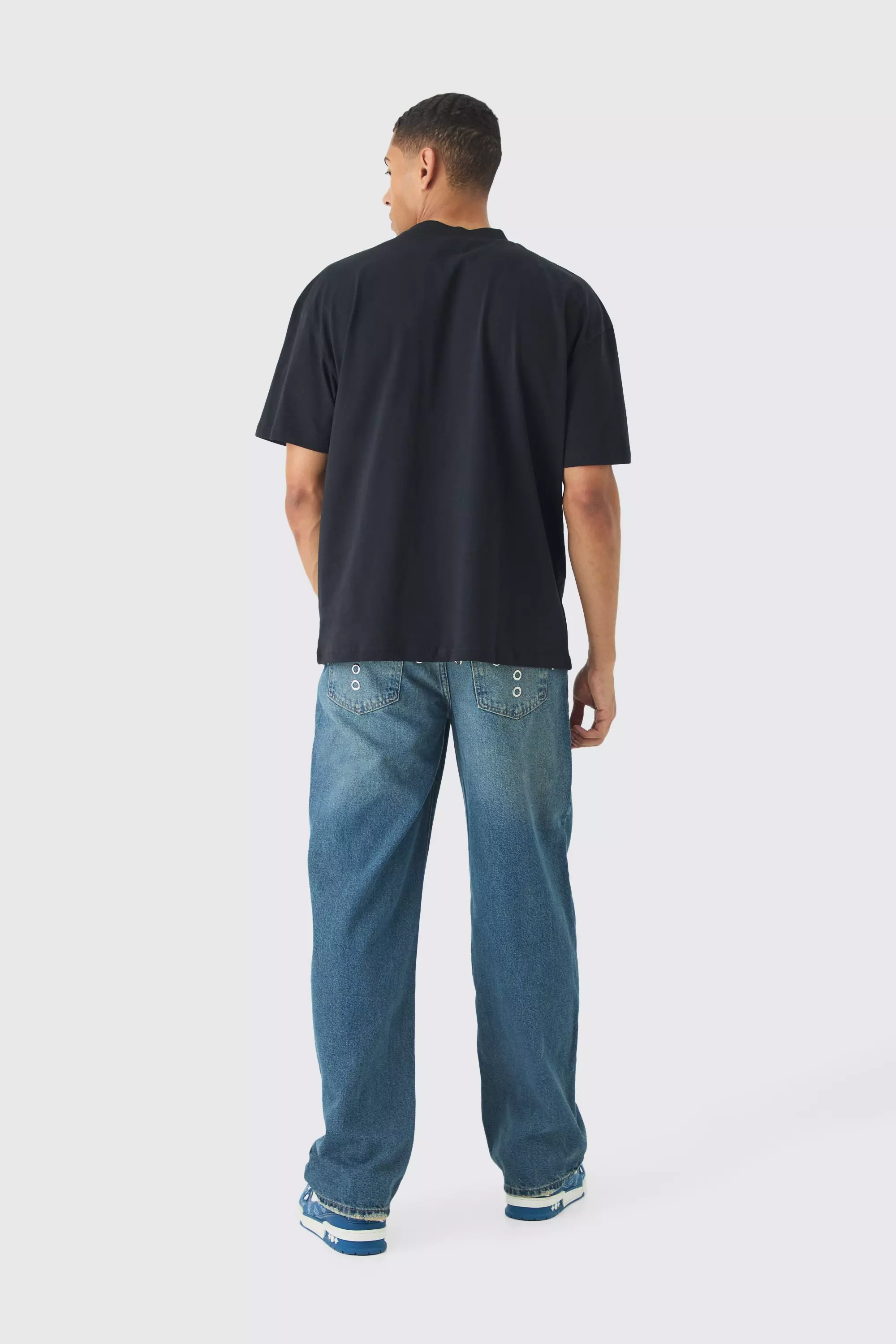 Antique blue Relaxed Rigid Metal Hardware Jeans alternative image