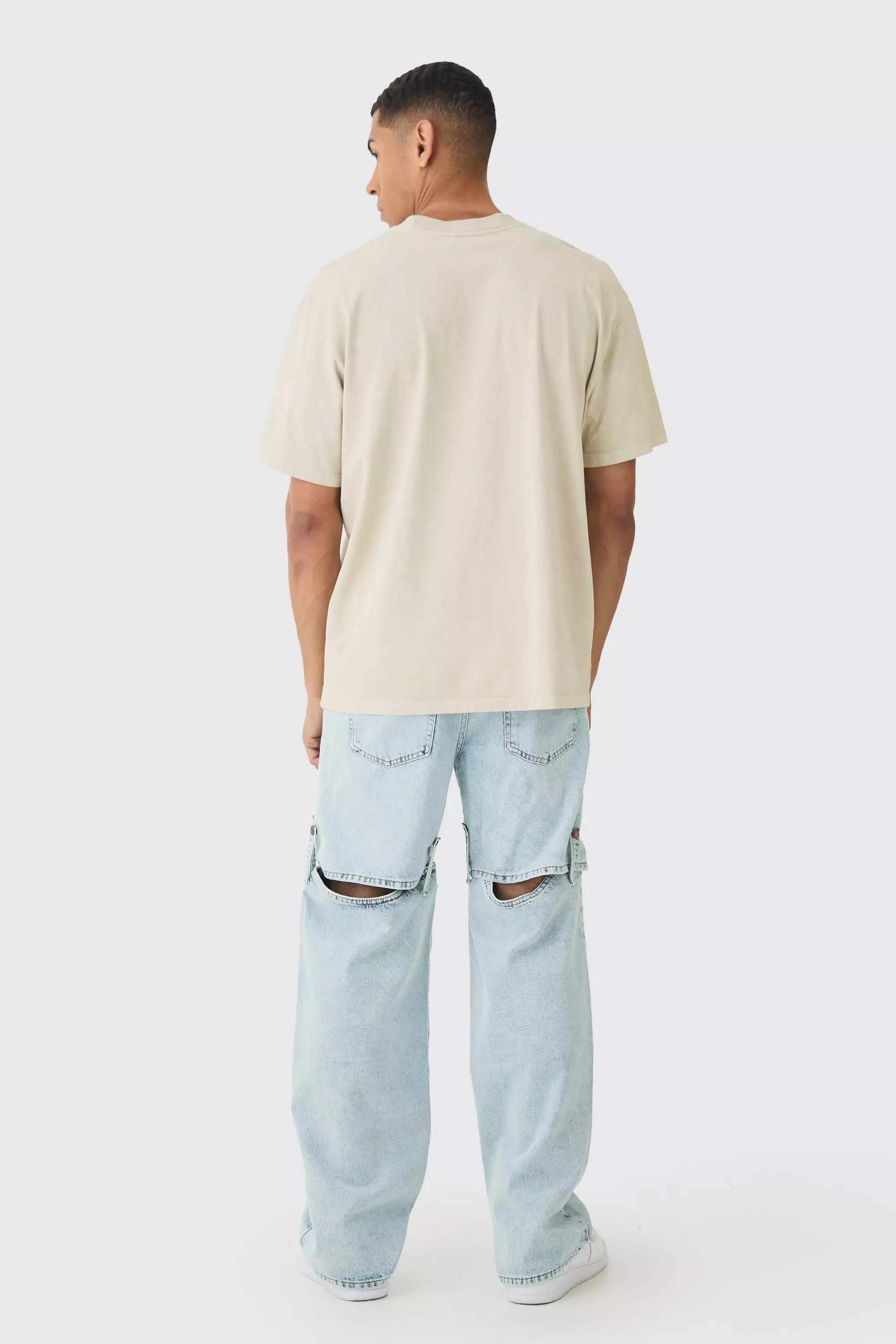 Lockere Western-Jeans mit abnehmbarem Bein, Light blue alternatives Bild