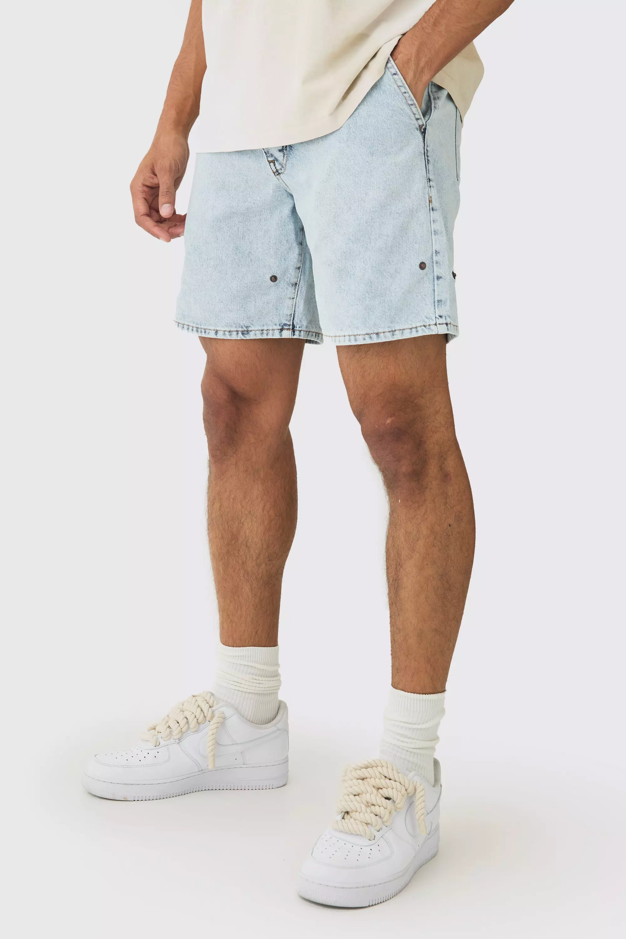 Lockere Western-Jeans mit abnehmbarem Bein, Light blue alternatives Bild