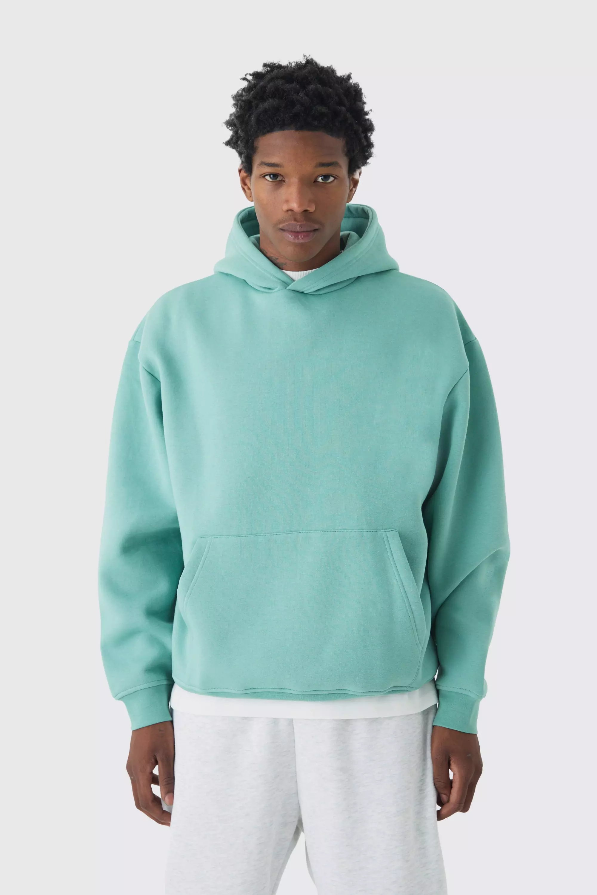 Aqua Blue 330GSM Basic Oversized Over The Head Hoodie