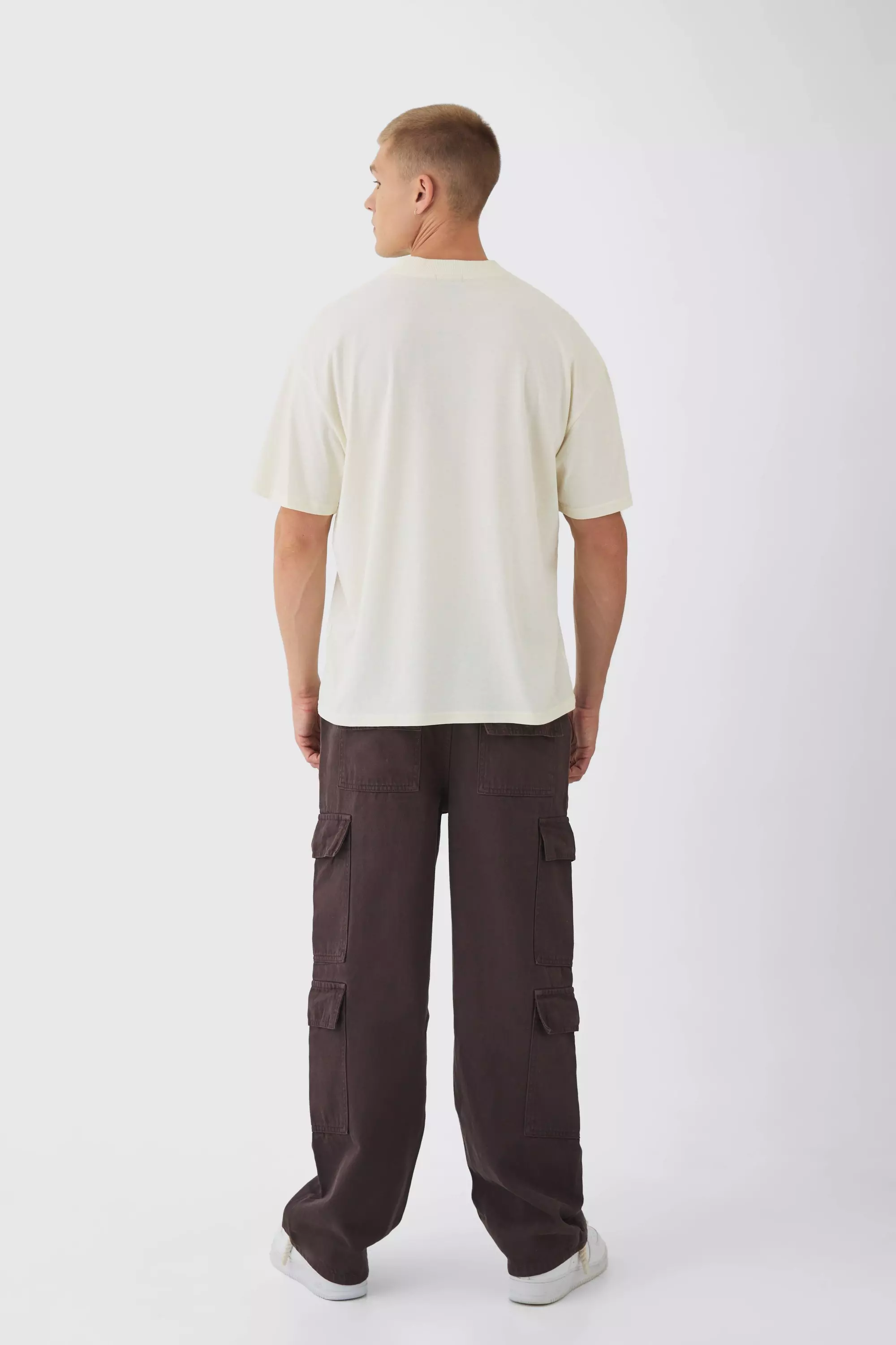 Elasticated Waist Relaxed Fit Buckle Cargo Trouser | boohooMAN USA