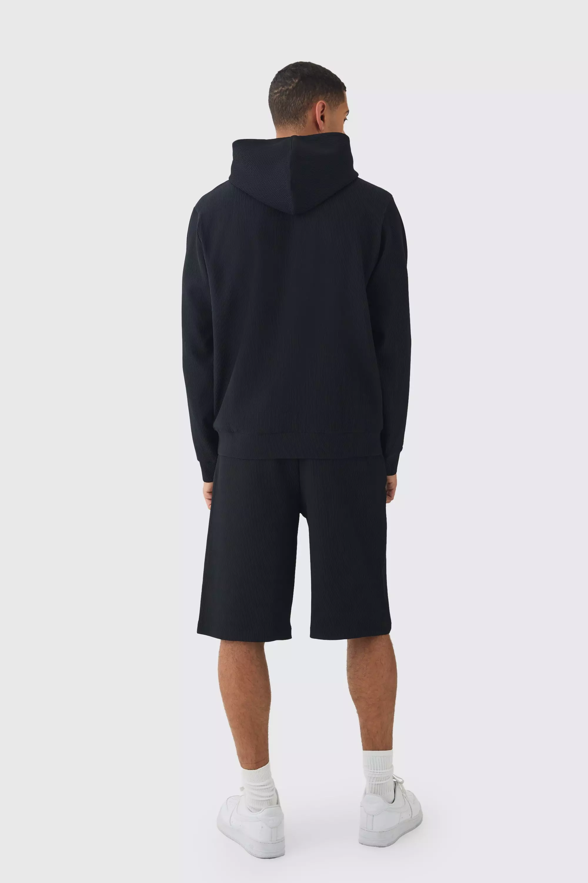 Black Elasticated Waist Pleated Jorts alternative image