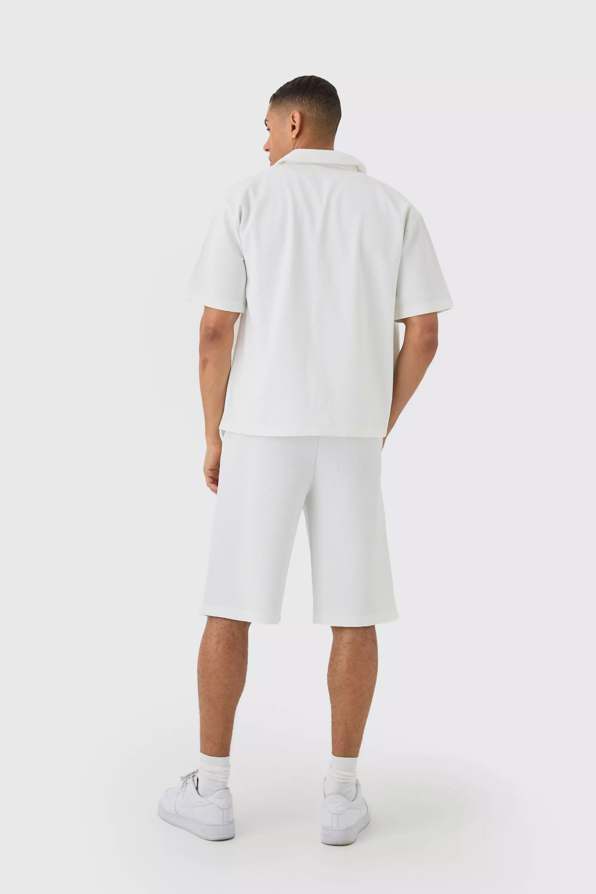 Ecru Elasticated Waist Pleated Jorts alternative image