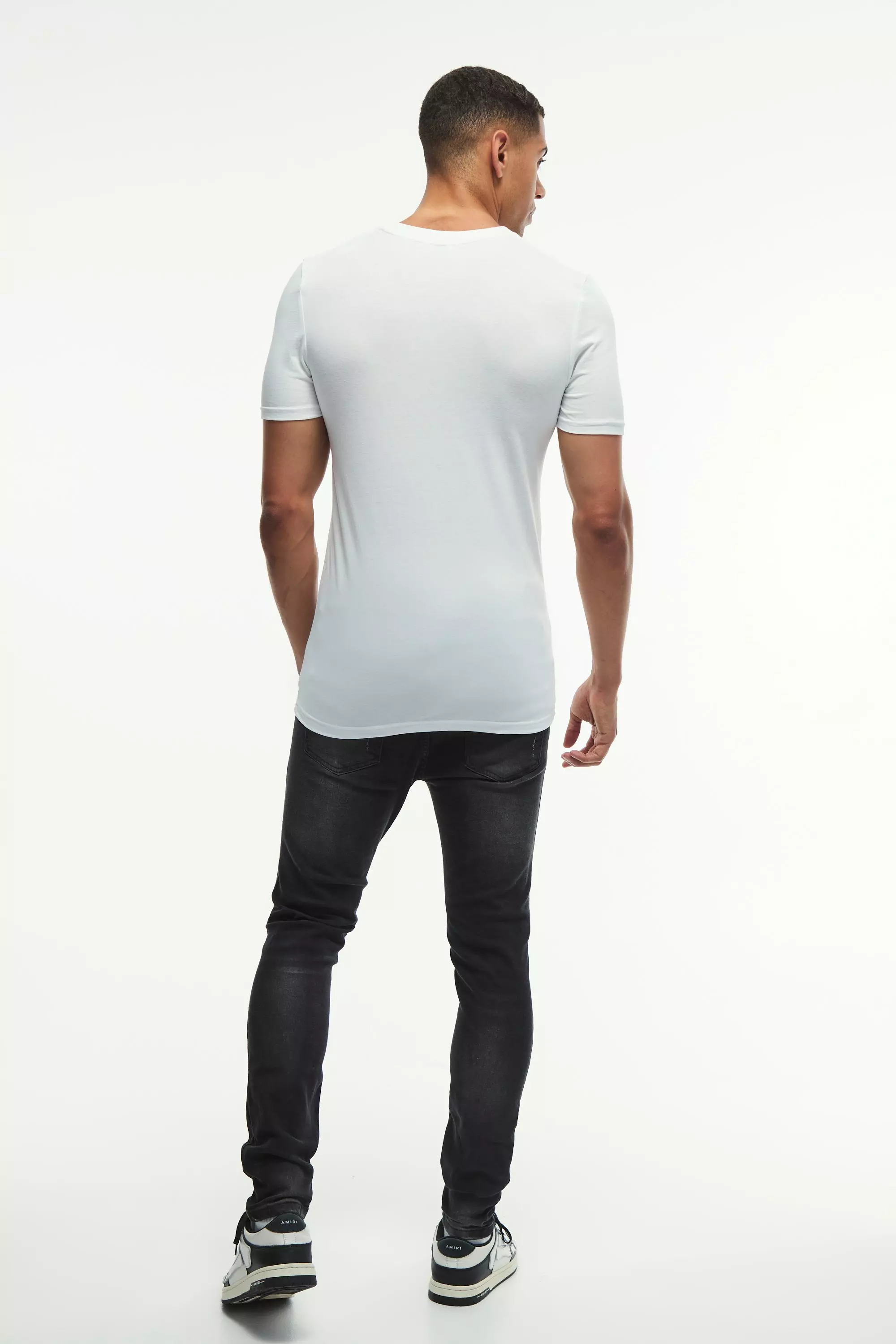 Skinny Stretch All Over Rip & Repair Paint Splatter Jeans | boohooMAN USA