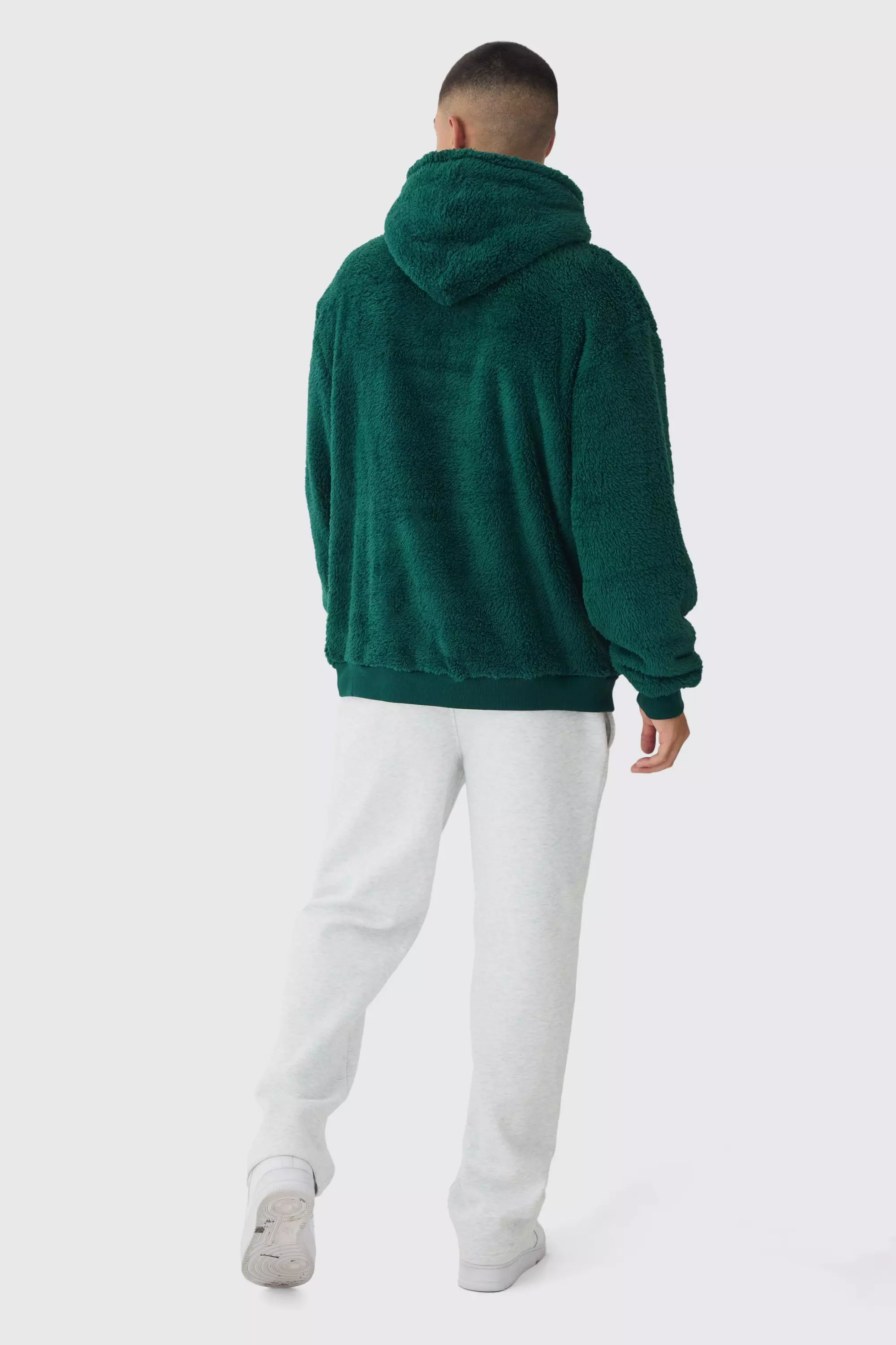 Forest Oversized Nepwollen Varsity Teddy Hoodie alternatieve afbeelding
