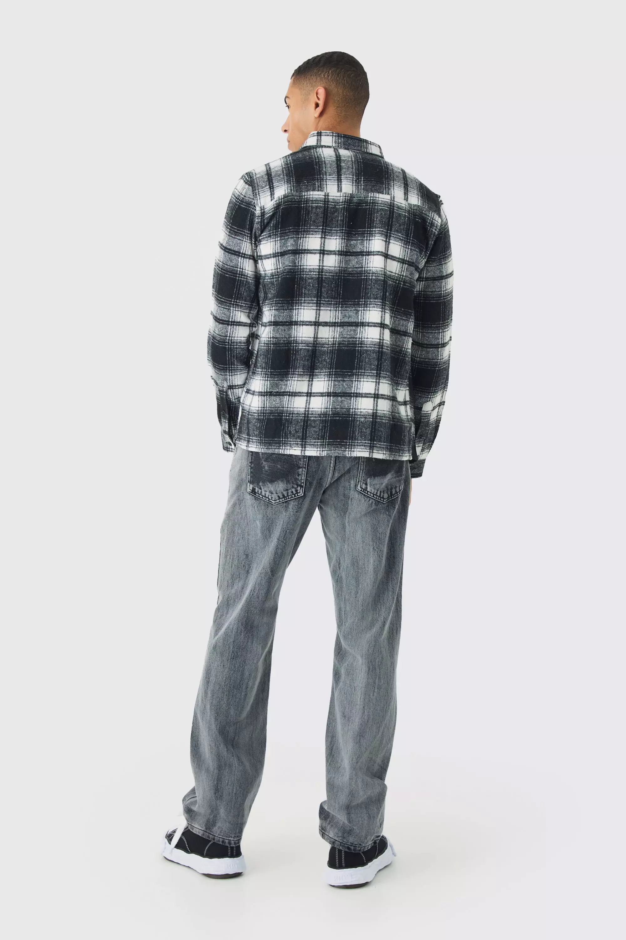 Chemise à carreaux et manches longues, Black autre image