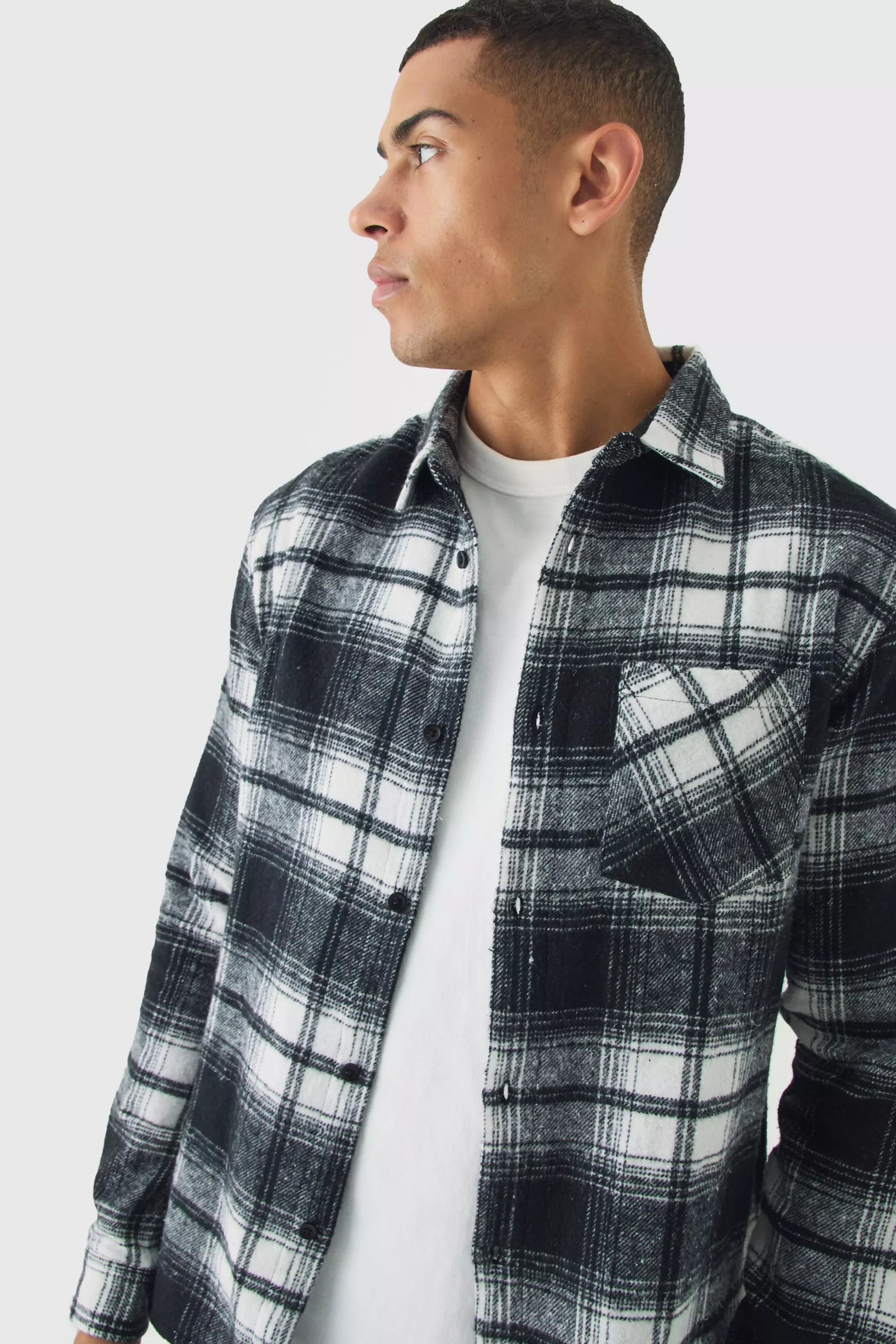 Chemise à carreaux et manches longues, Black autre image