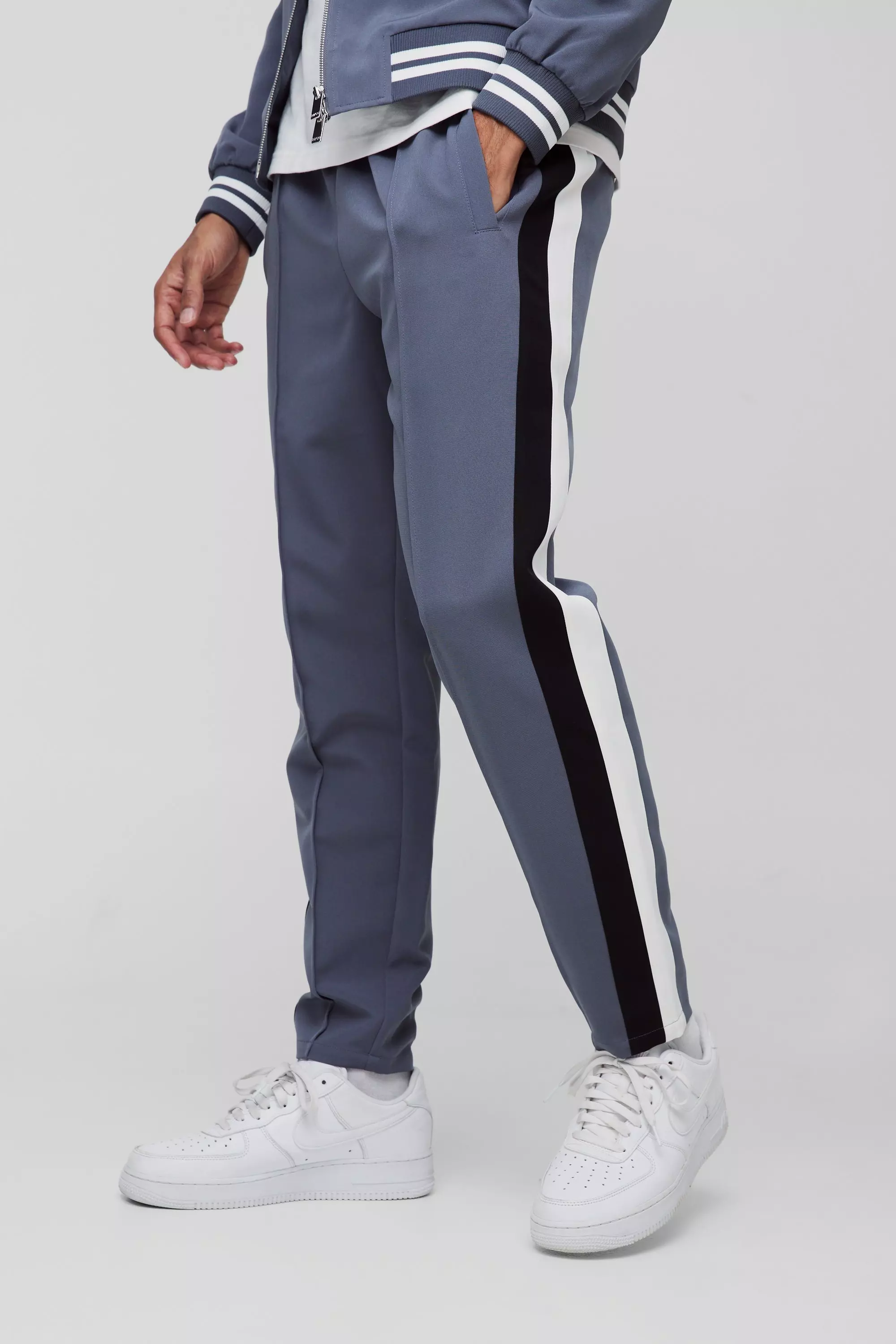 Slate blue Regular Fit Tailored Varsity Trouser alternative image