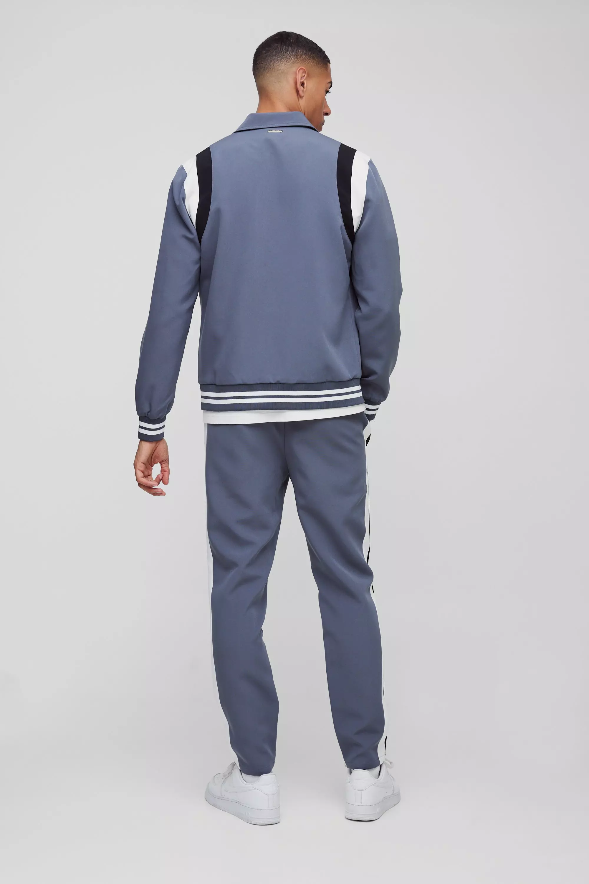 Slate blue Regular Fit Tailored Varsity Trouser alternative image
