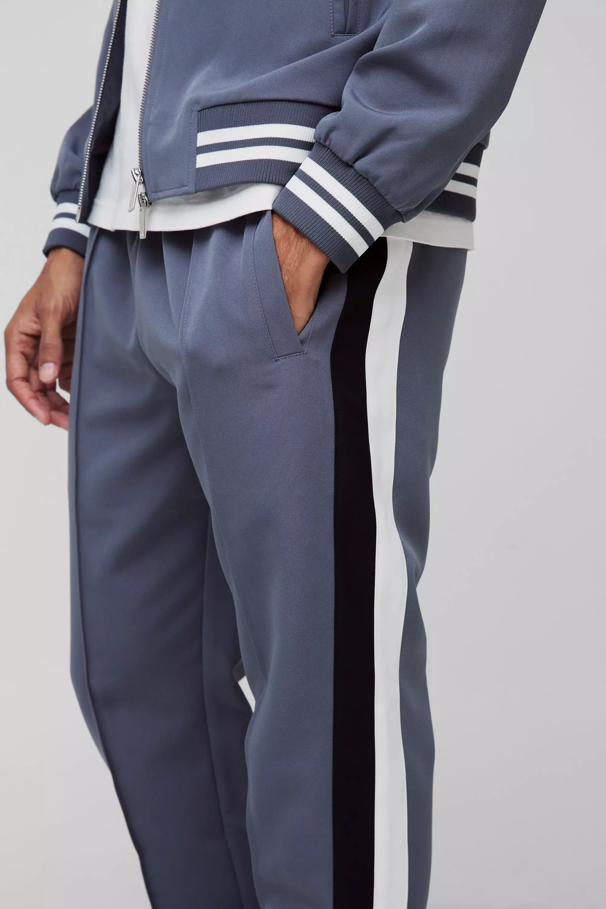 Slate blue Regular Fit Tailored Varsity Trouser alternative image