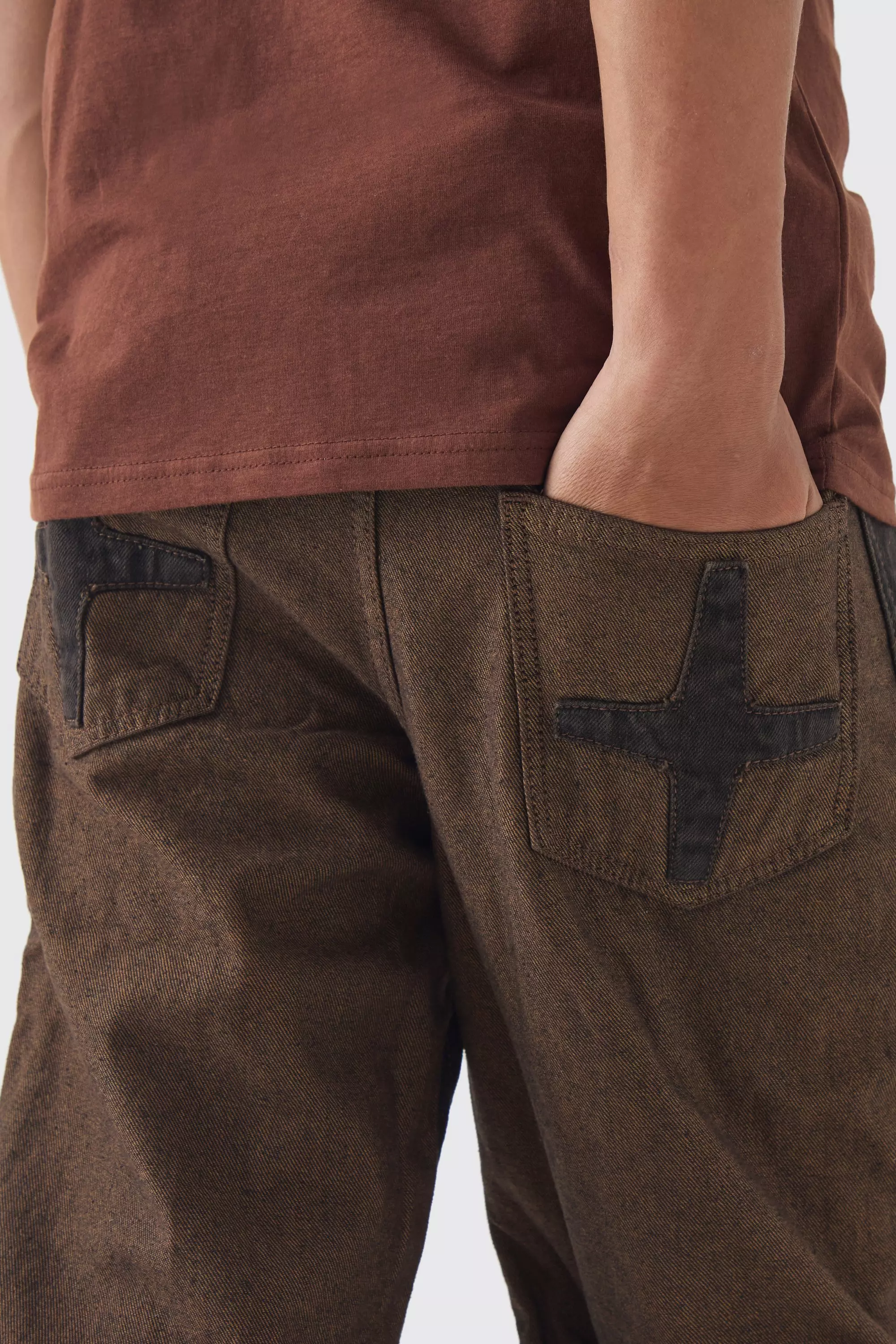 Brown Relaxed Fit Cut Out Star Jeans alternative image