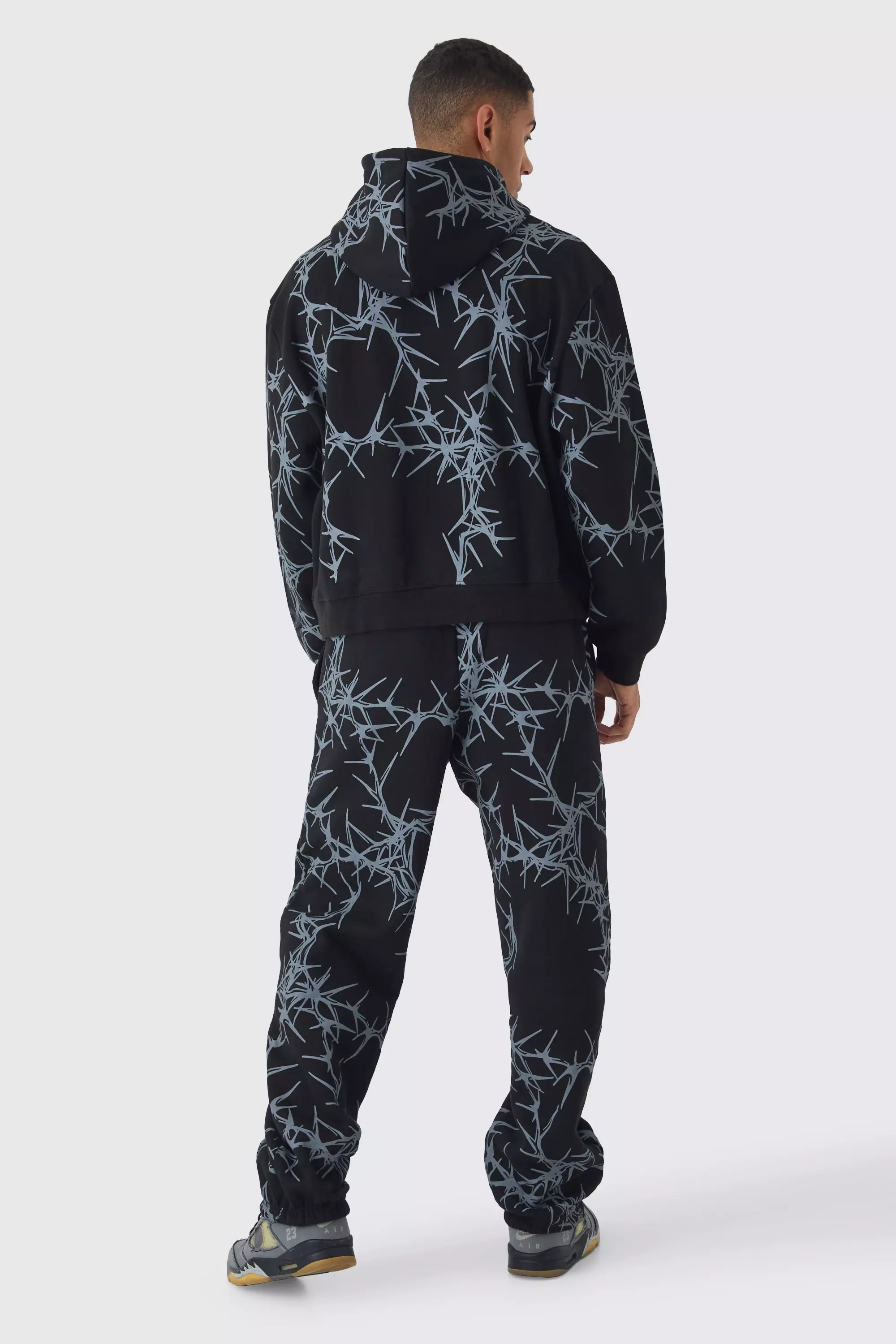 Kastiger Oversize Hoodie mit Print, Black alternatives Bild