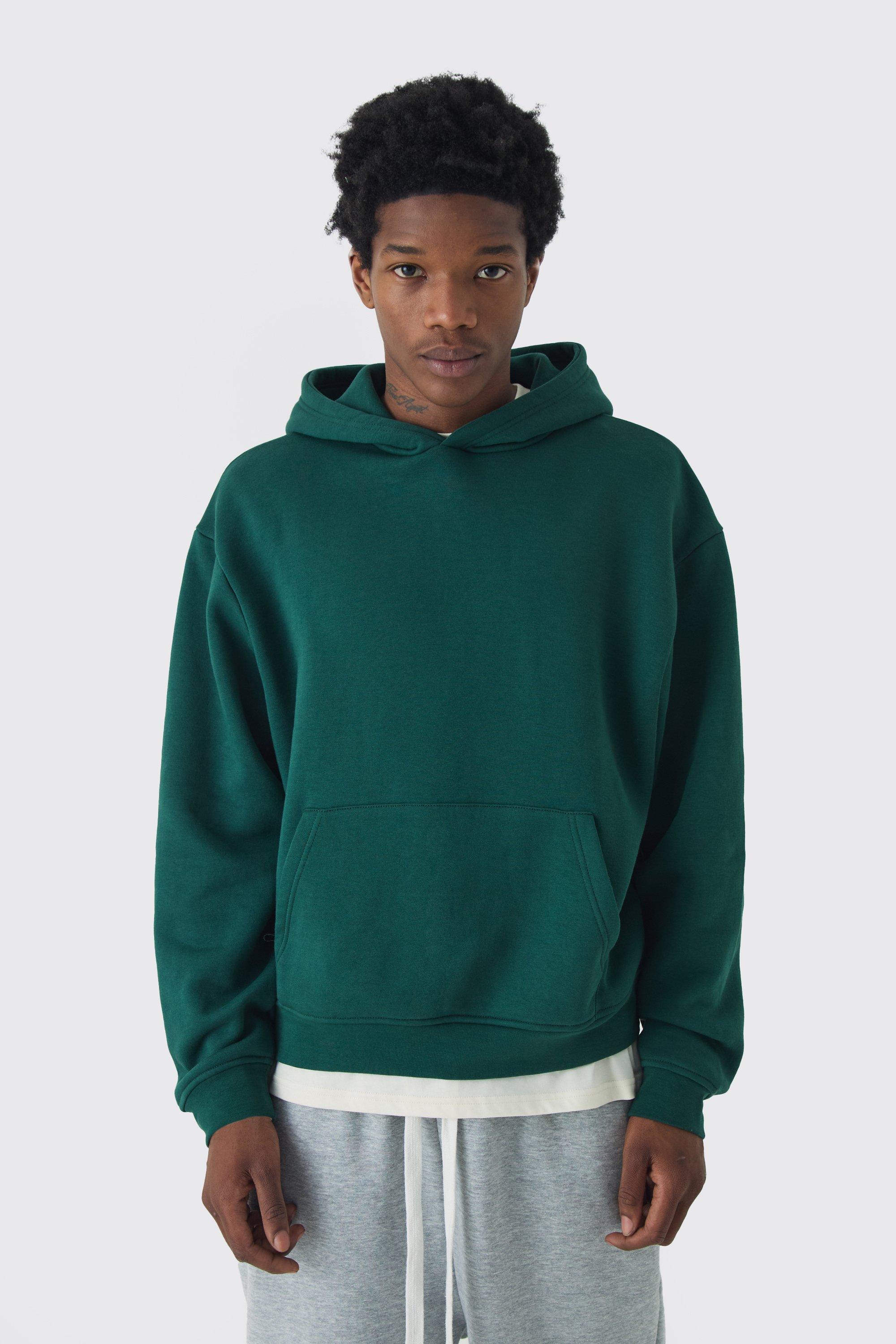 330GSM Oversized Boxy Basic Hoodie | boohooMAN