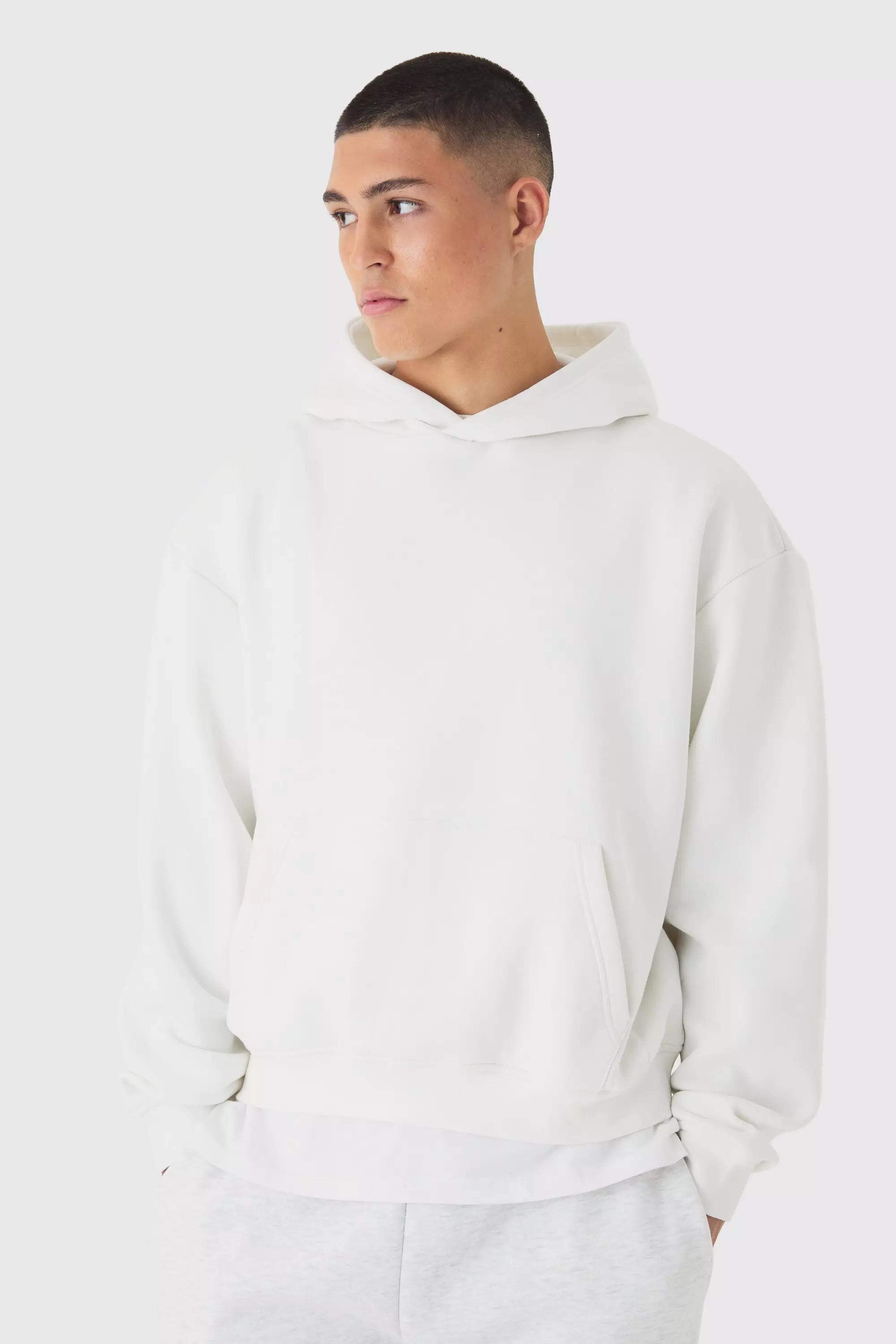 330GSM Oversized Boxy Basic Hoodie White