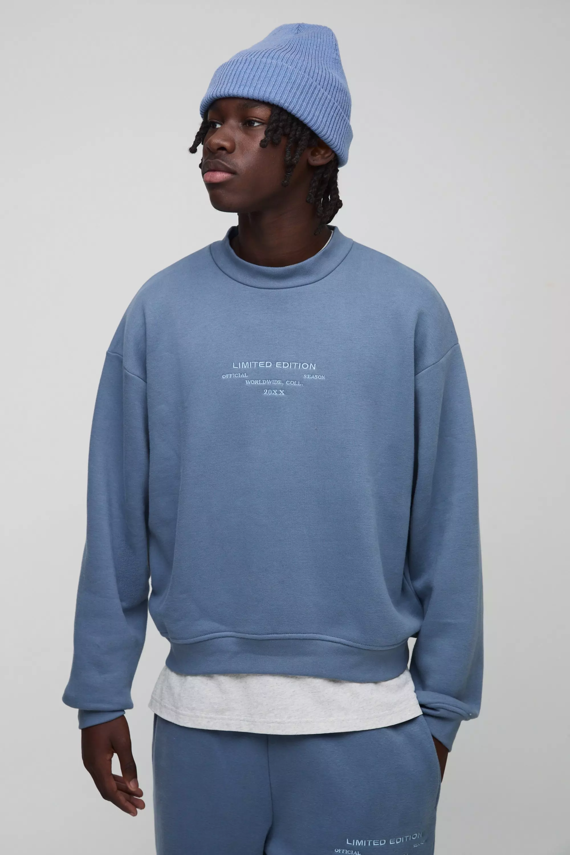 Kastiges Oversize Sweatshirt mit Text-Stickerei, Ink alternatives Bild