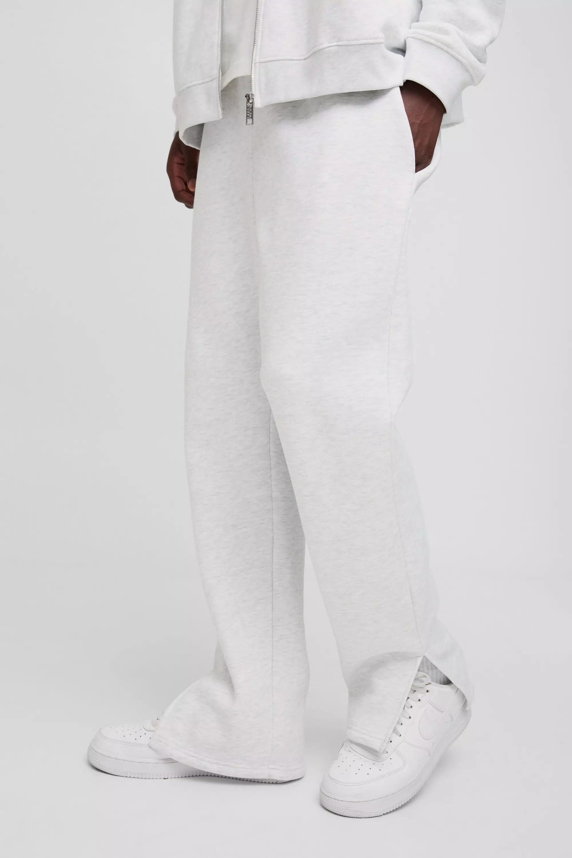 330GSM Regular Fit Split Hem Sweatpants | boohooMAN USA