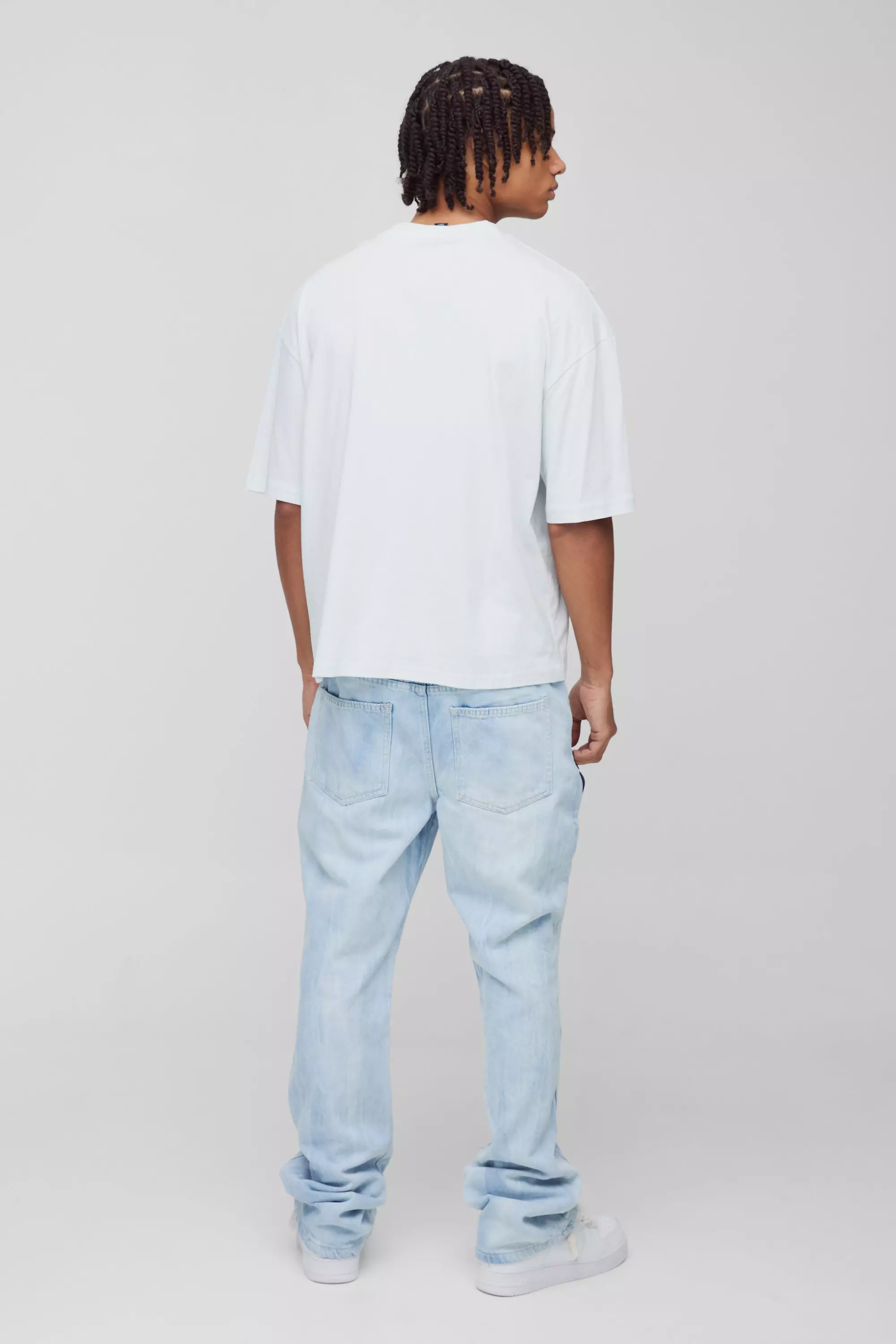 Light blue Slim Rigid Flare Zip Detail Jeans alternative image