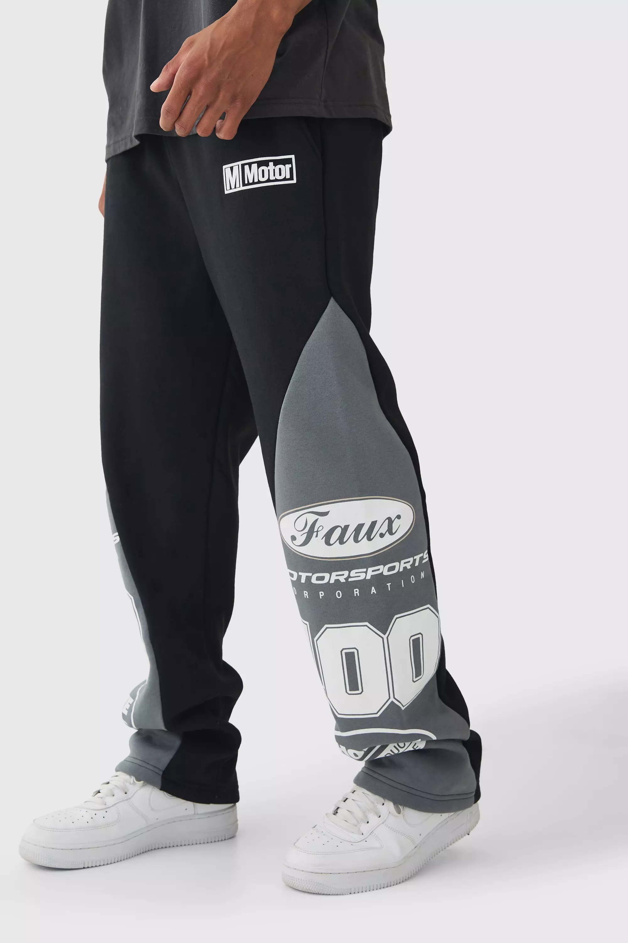 Relaxed Moto High Gusset Sweatpants Black