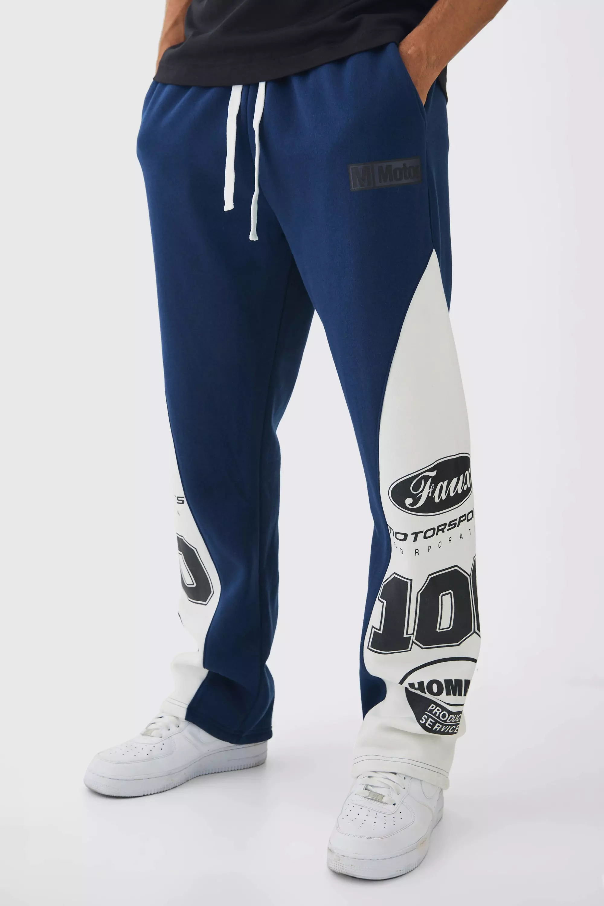 Relaxed Moto High Gusset Sweatpants Navy