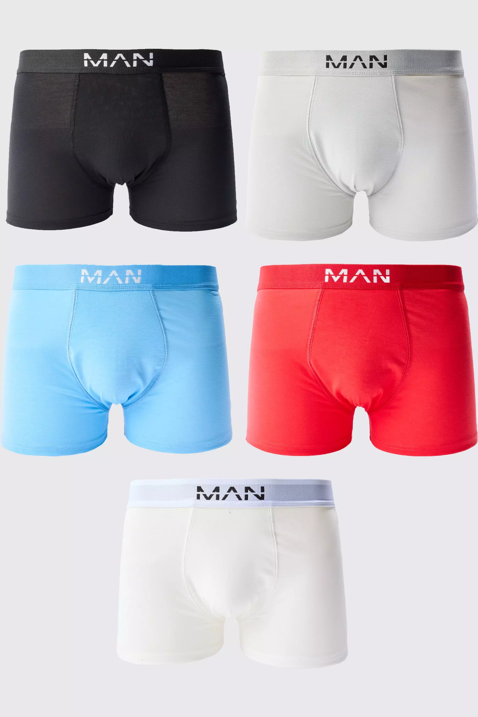 5 Pack Man Mixed Colour Trunks Multi