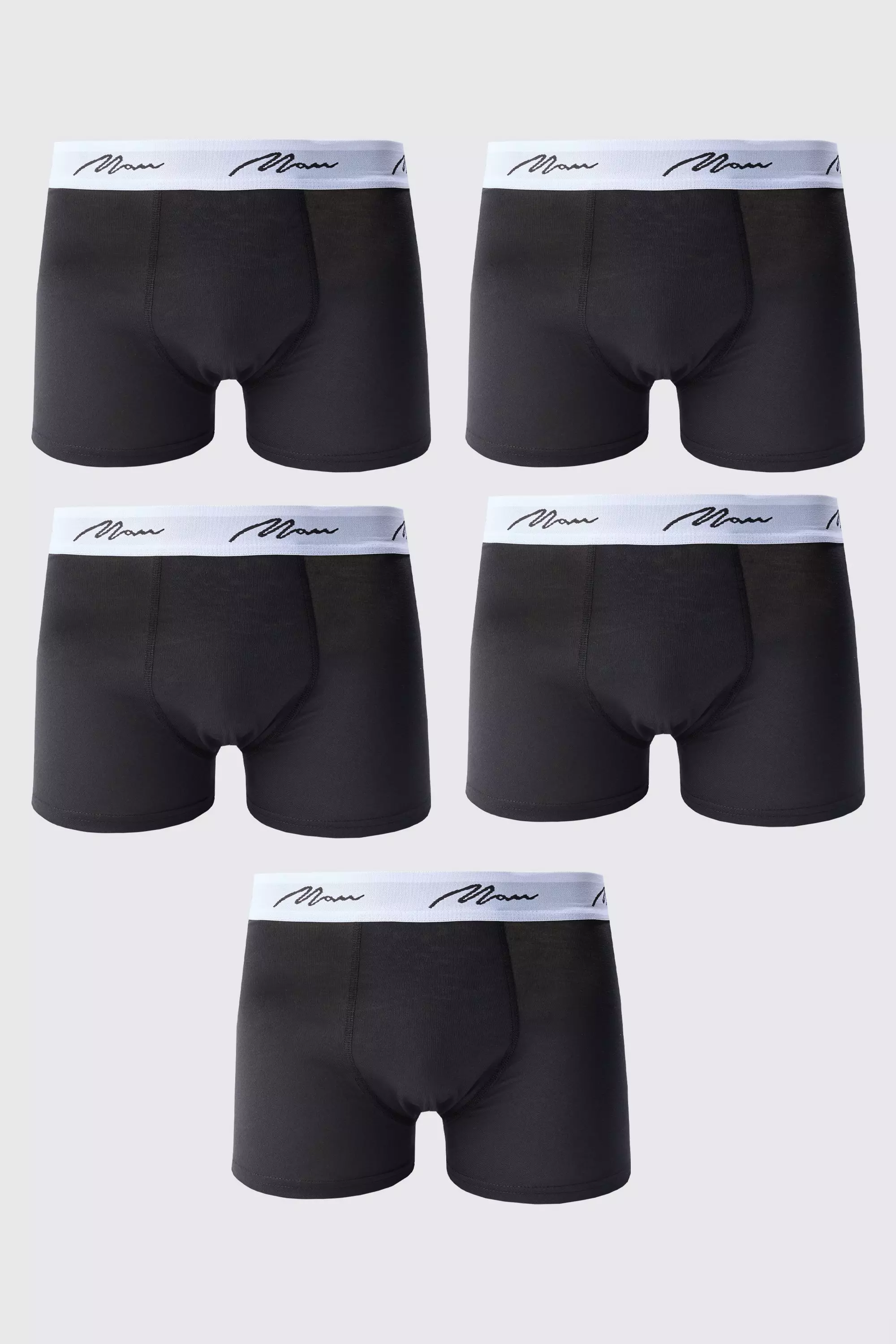 5 Pack Man Signature Trunks Black