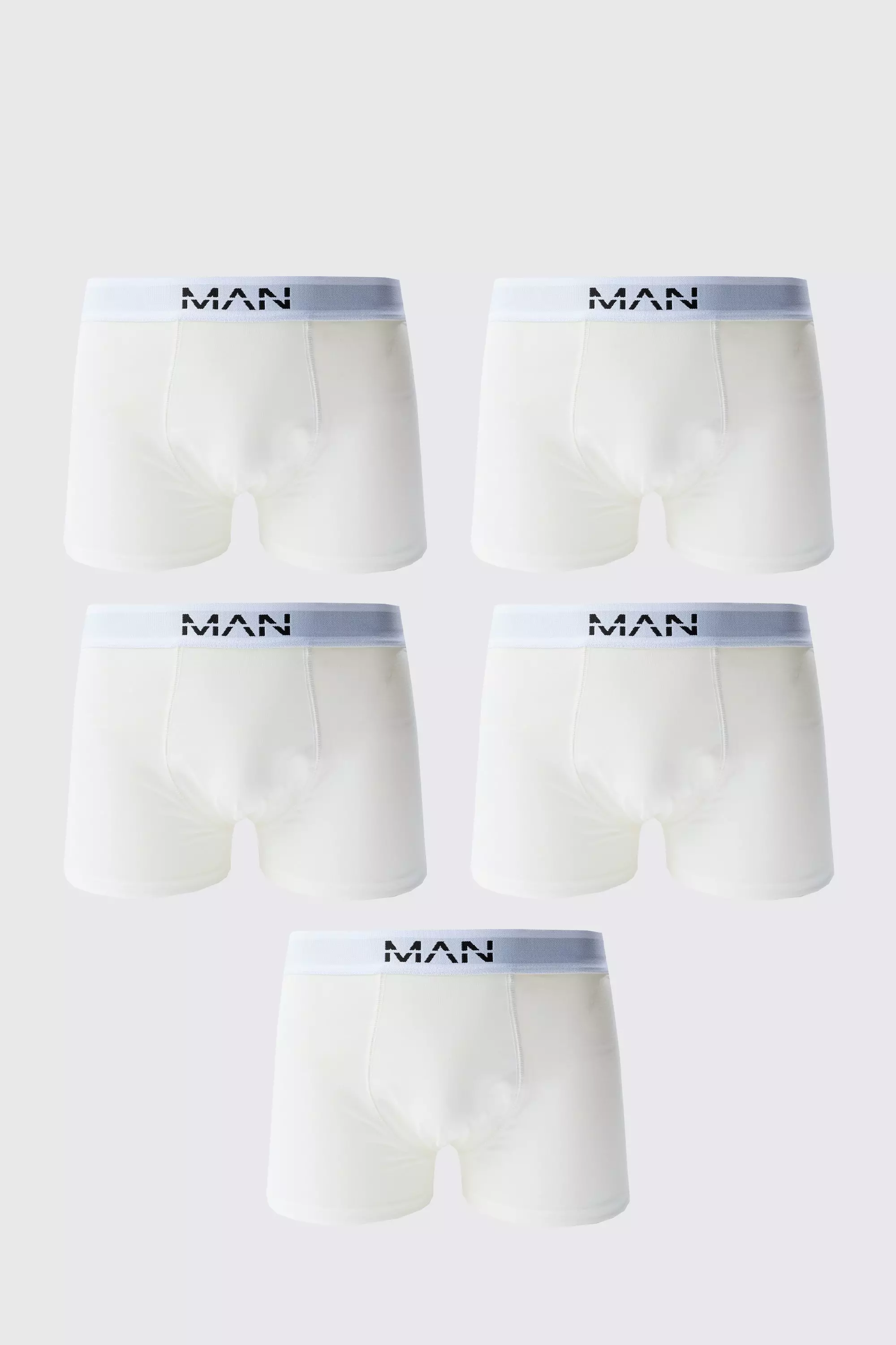 5 Pack Man Trunks White