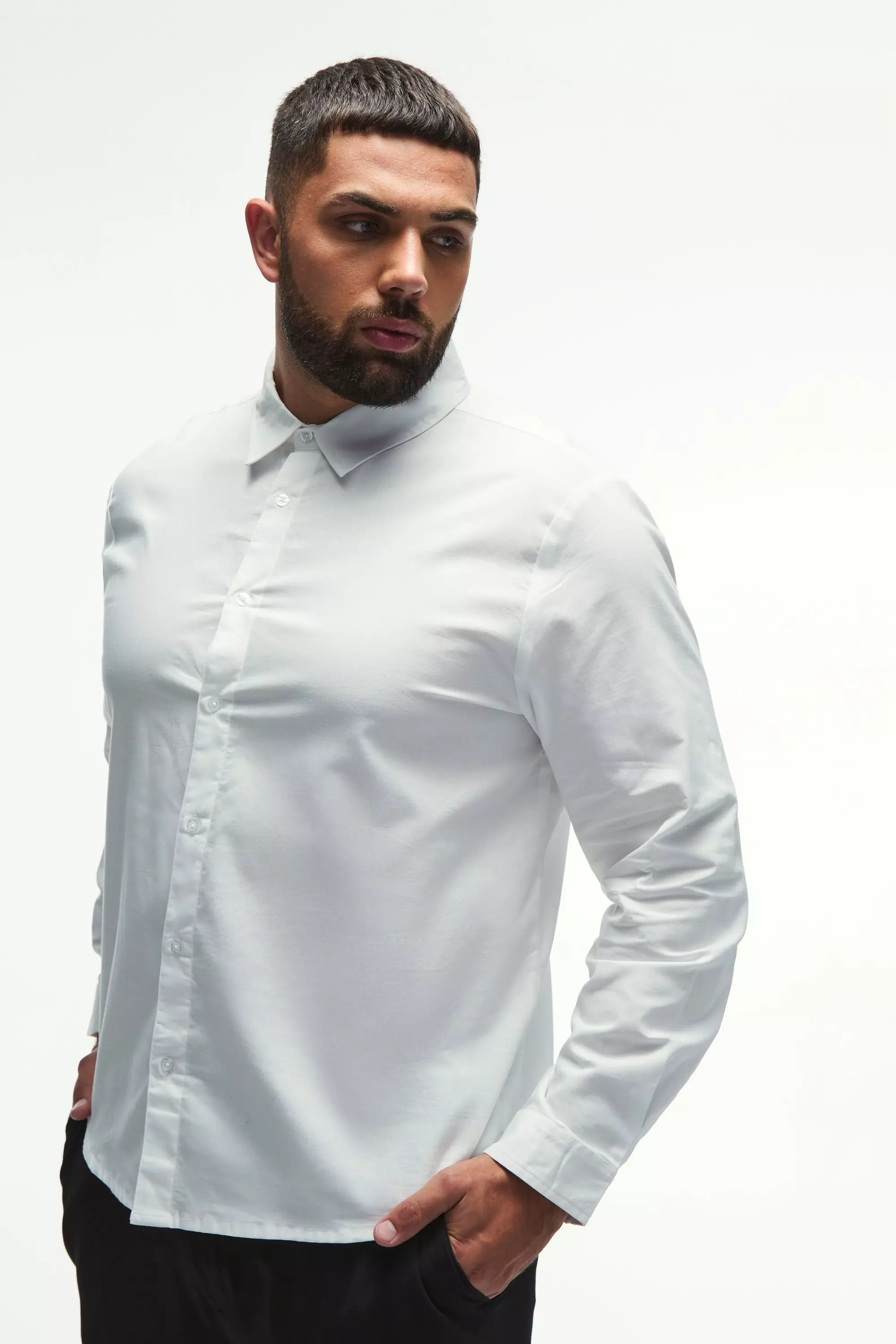 Plus Regular Fit Oxford Shirt In White alternative image