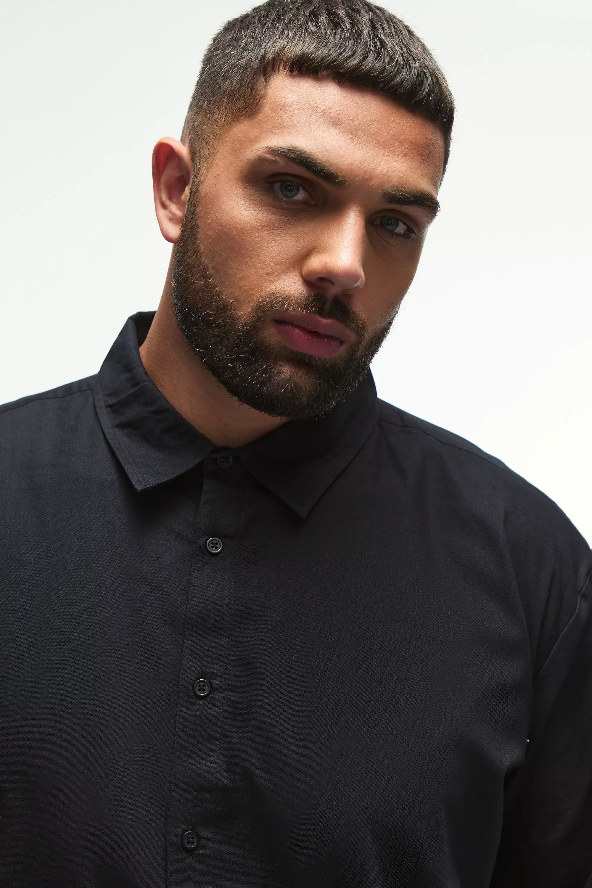 Plus Oversized Fit Oxford Shirt In Black alternative image