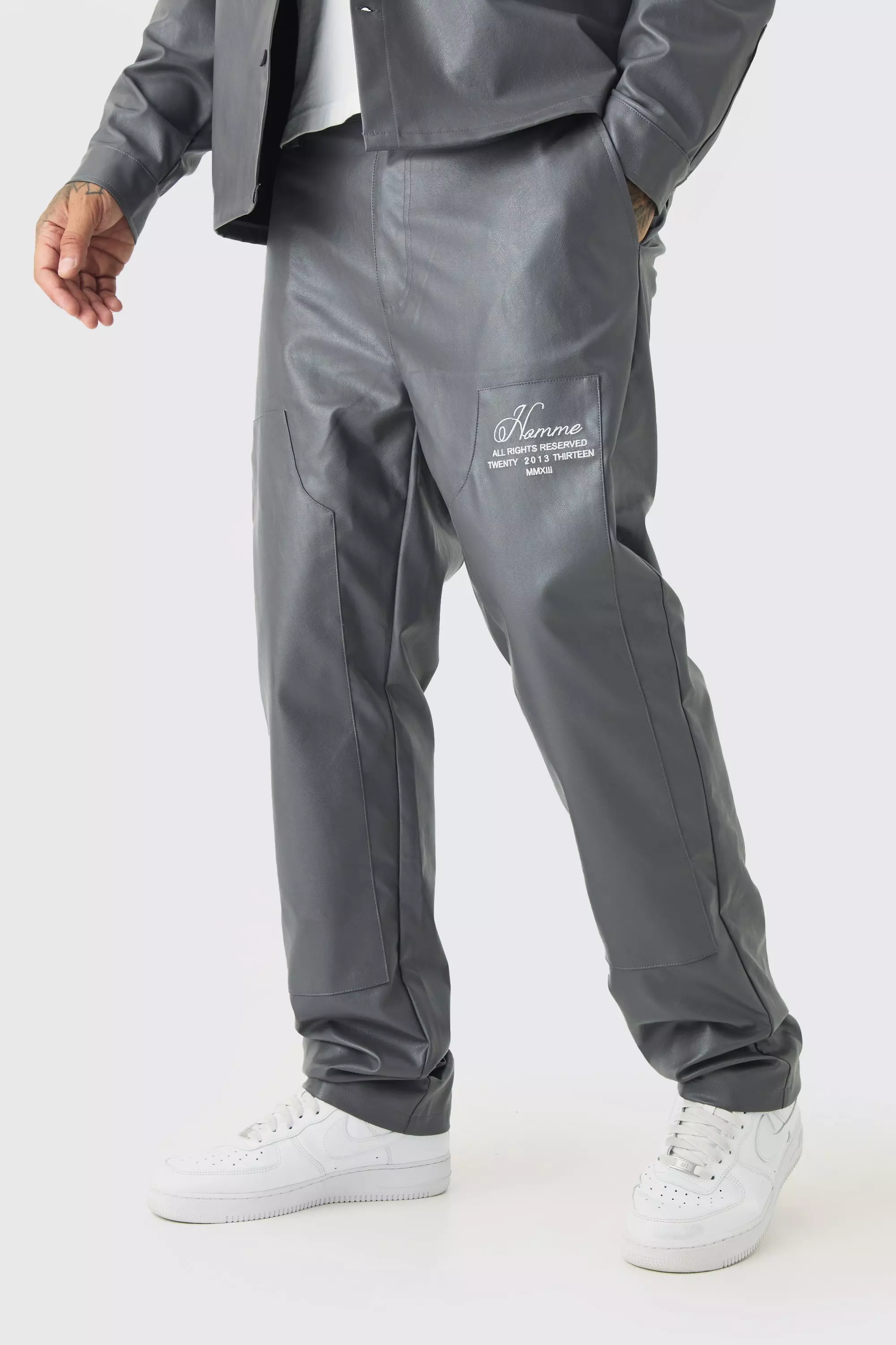 Tall - Pantalon charpentier droit, Grey autre image