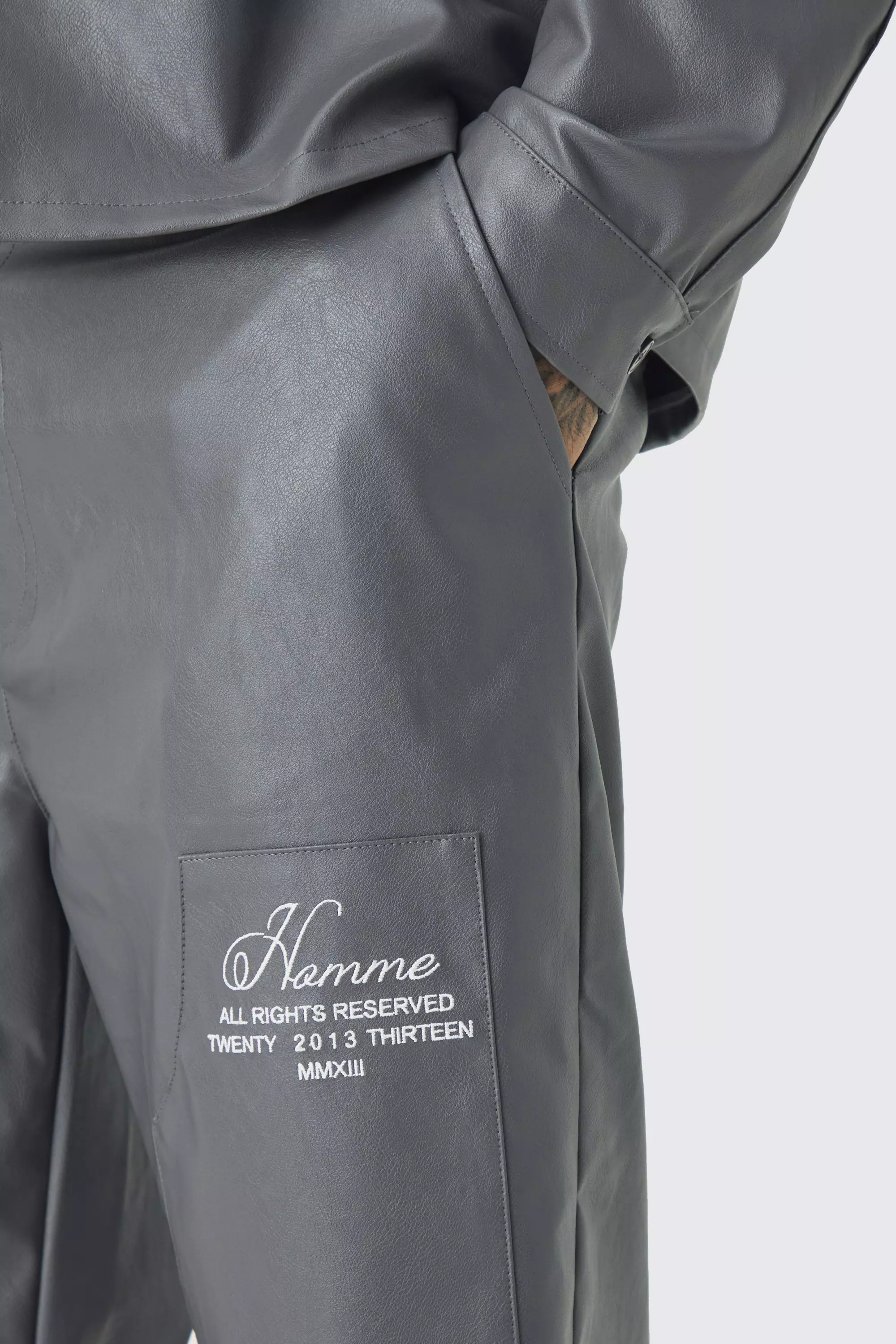 Tall - Pantalon charpentier droit, Grey autre image