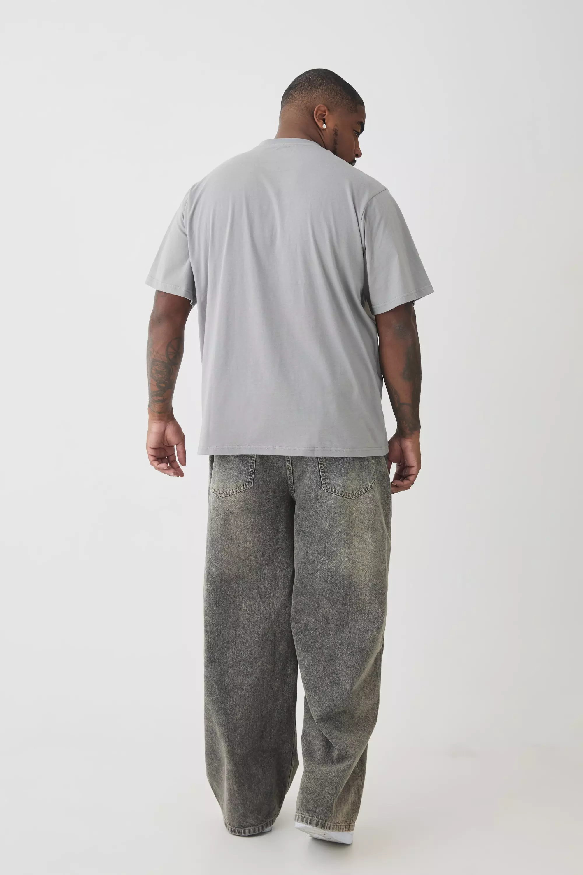 Charcoal Plus Regular Fit MAN Moto Debossed T-shirt alternative image