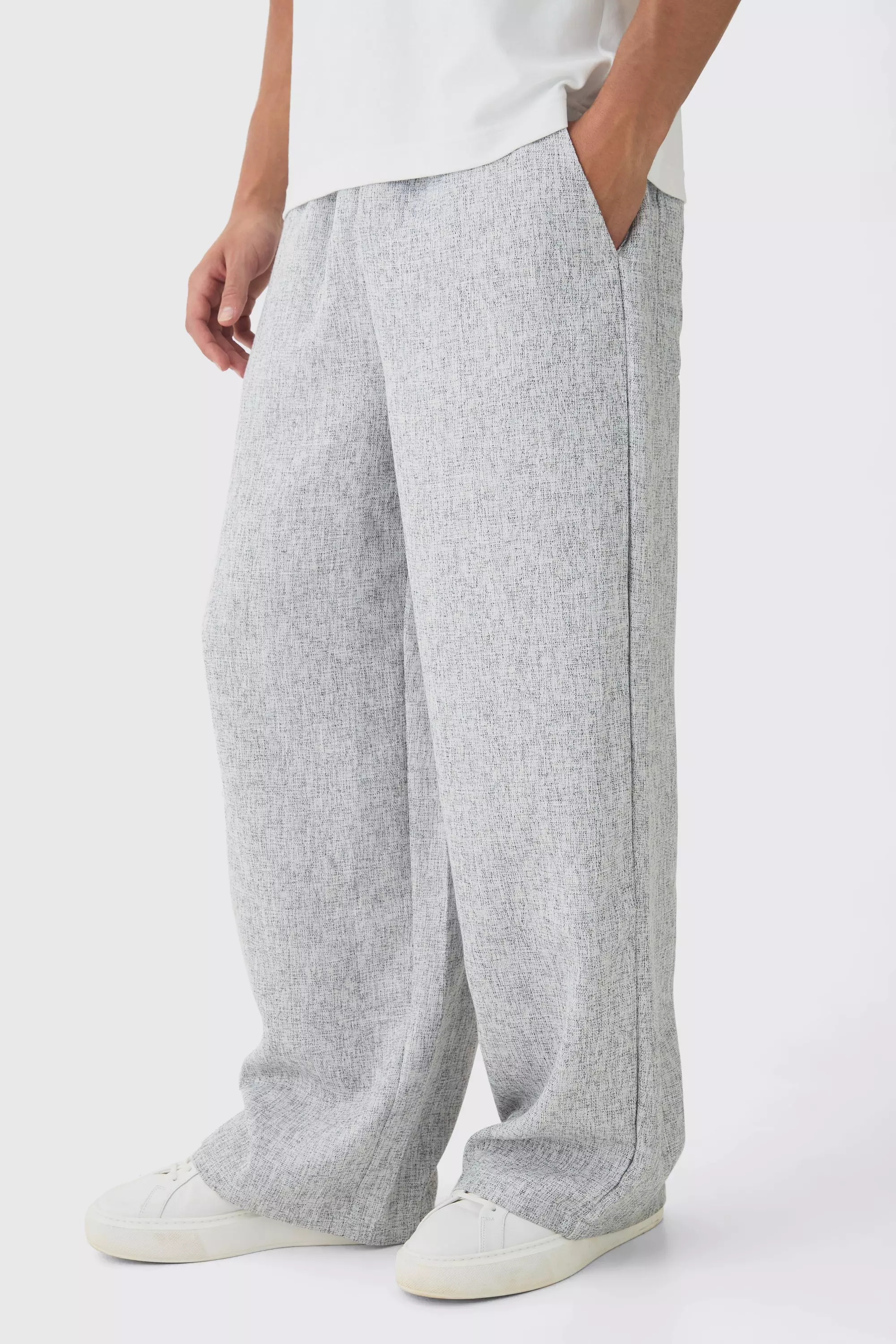 Lockere Bouclee-Hose mit elastischem Bund, Black alternatives Bild