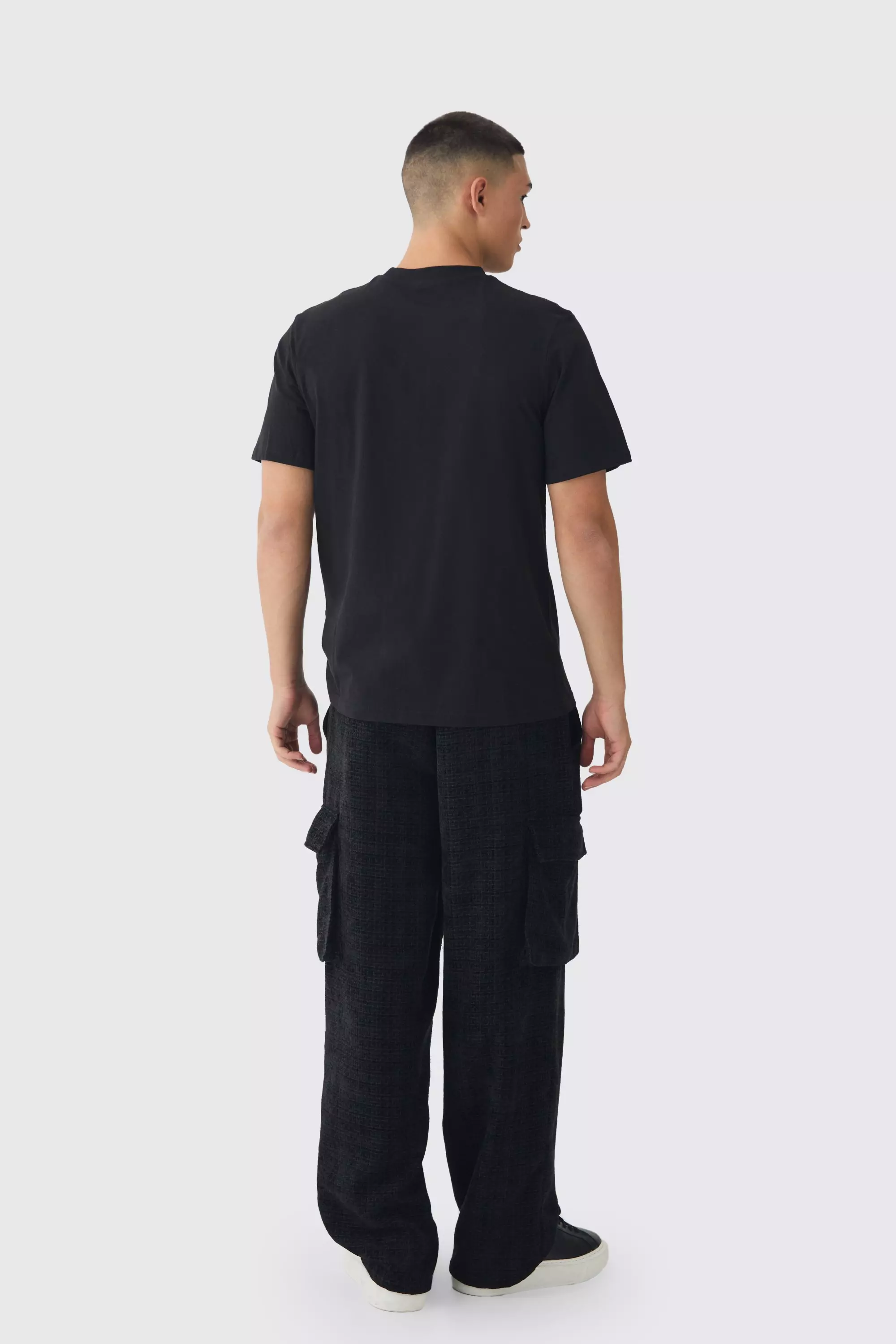 Pantalon cargo baggy à poches cargo, Black autre image