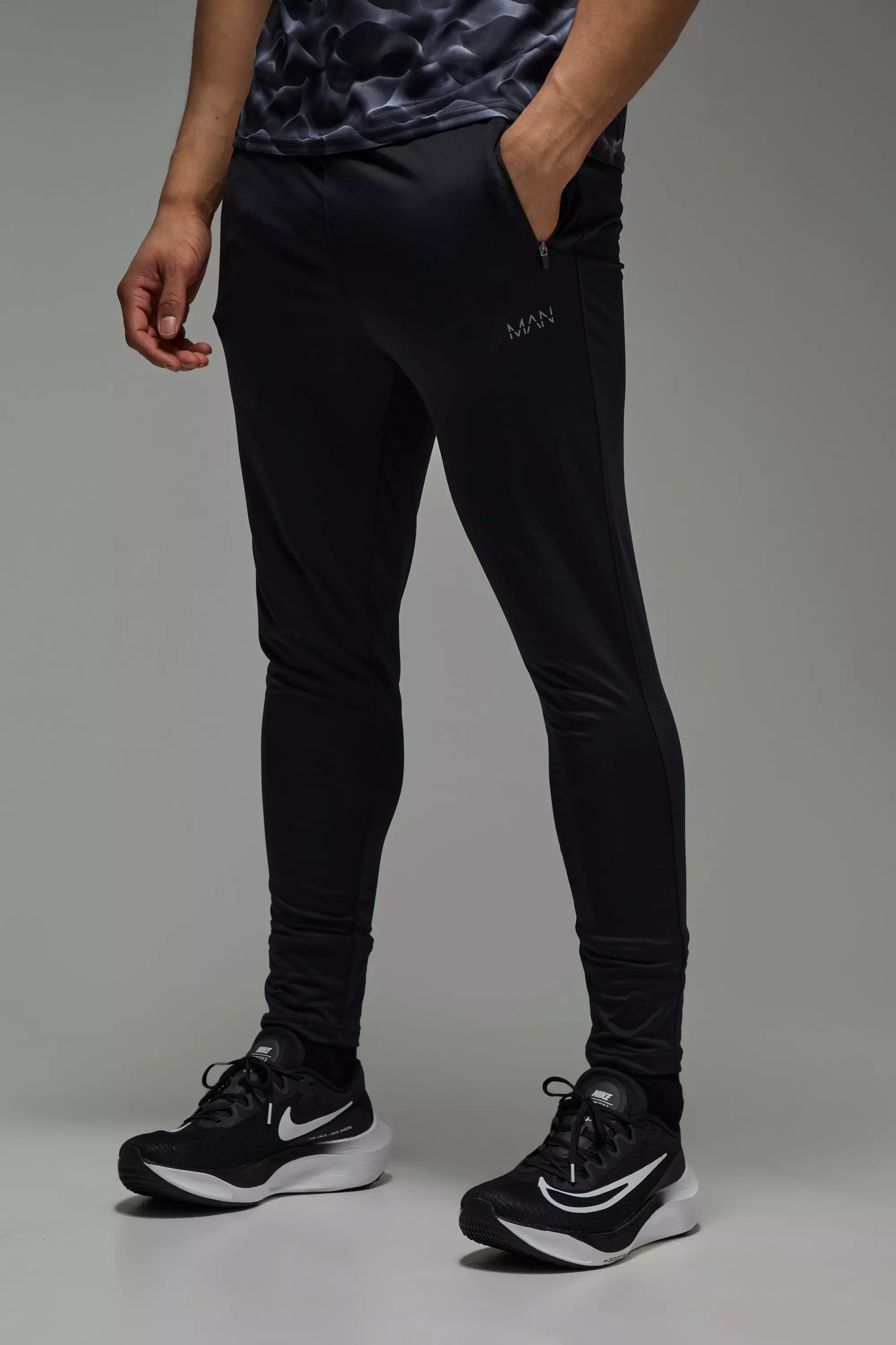 Boohooman black joggers sale