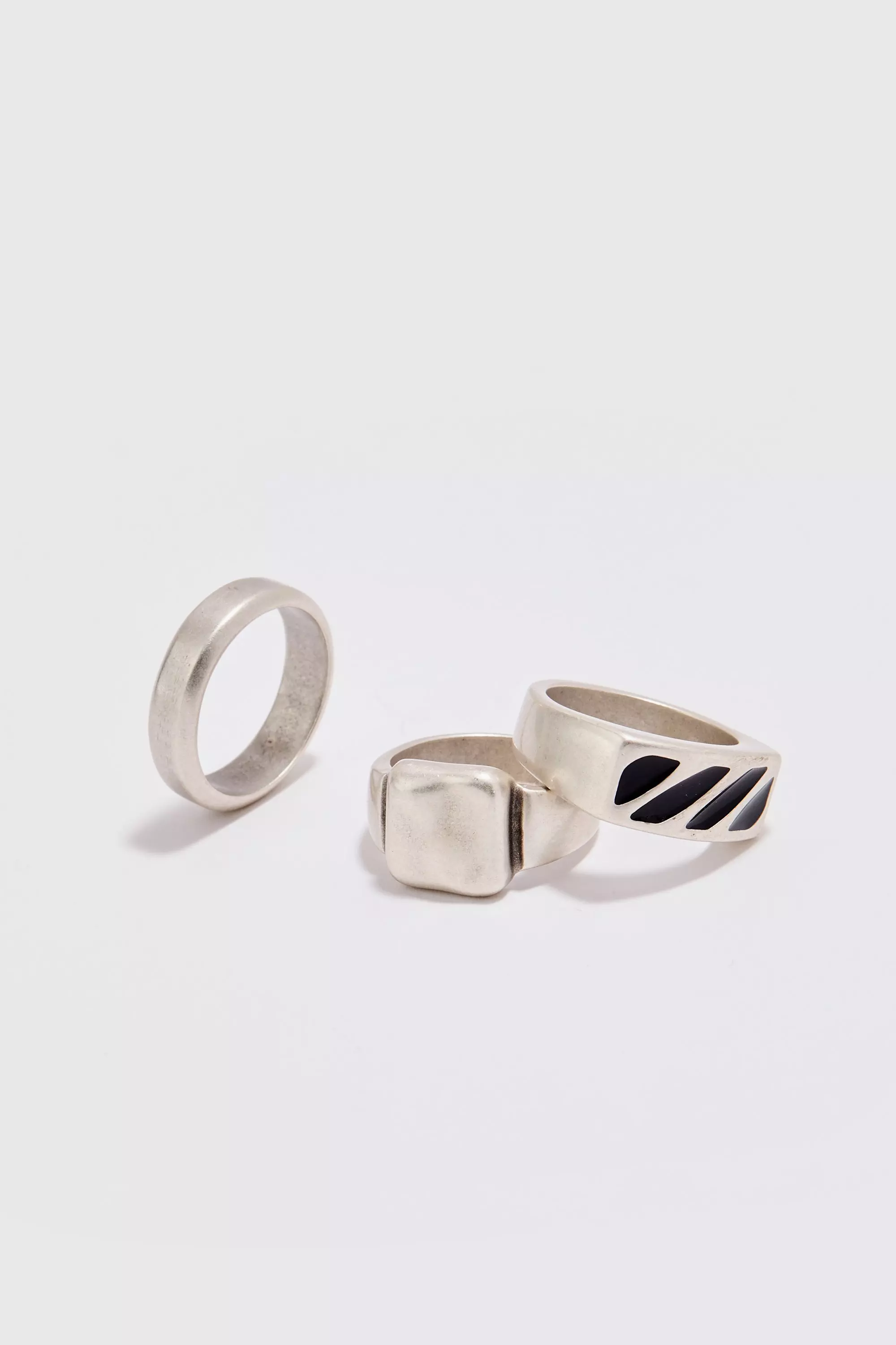 3 Pack Basic Signet Rings Silver