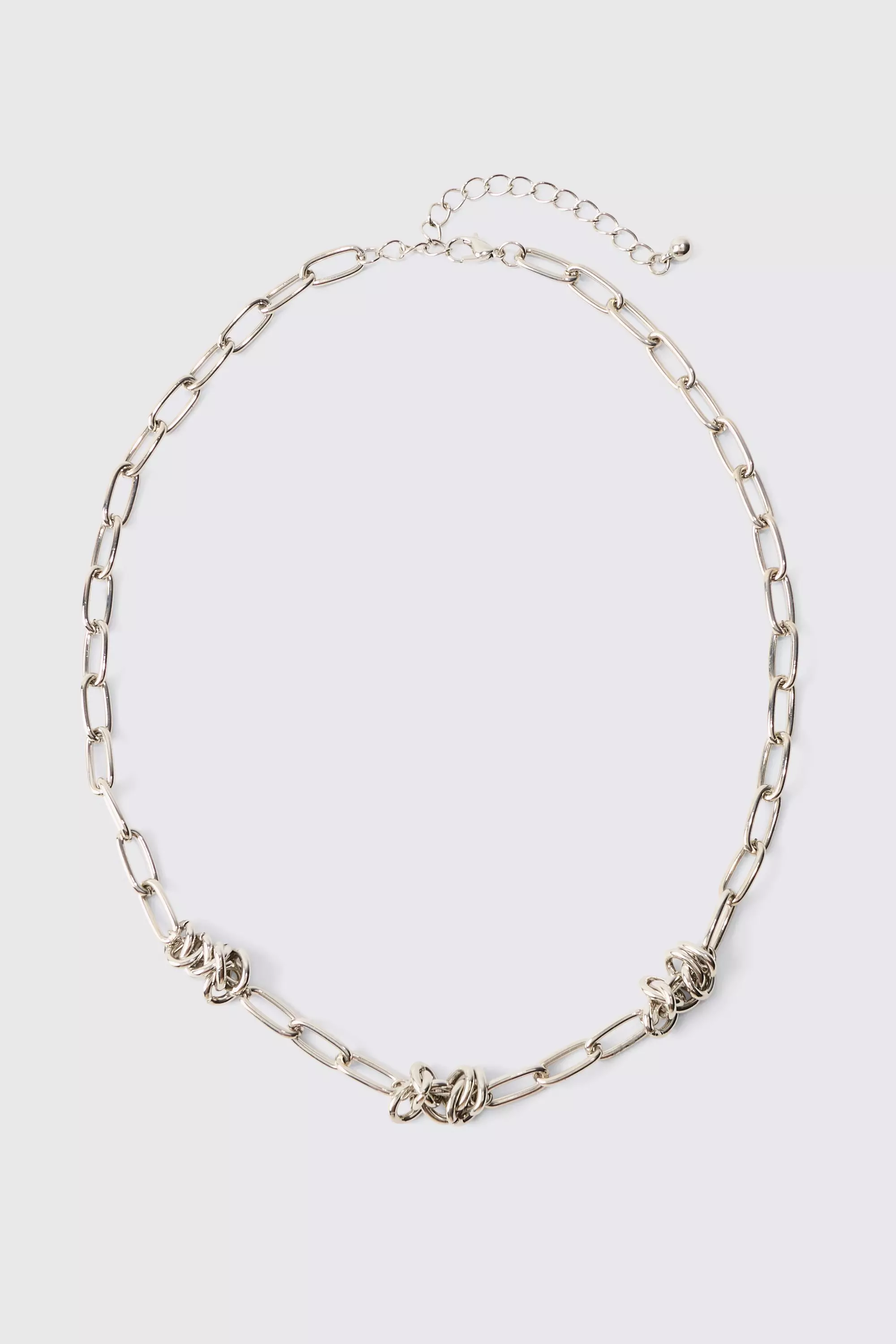 Wire Chunky Chain Necklace Silver