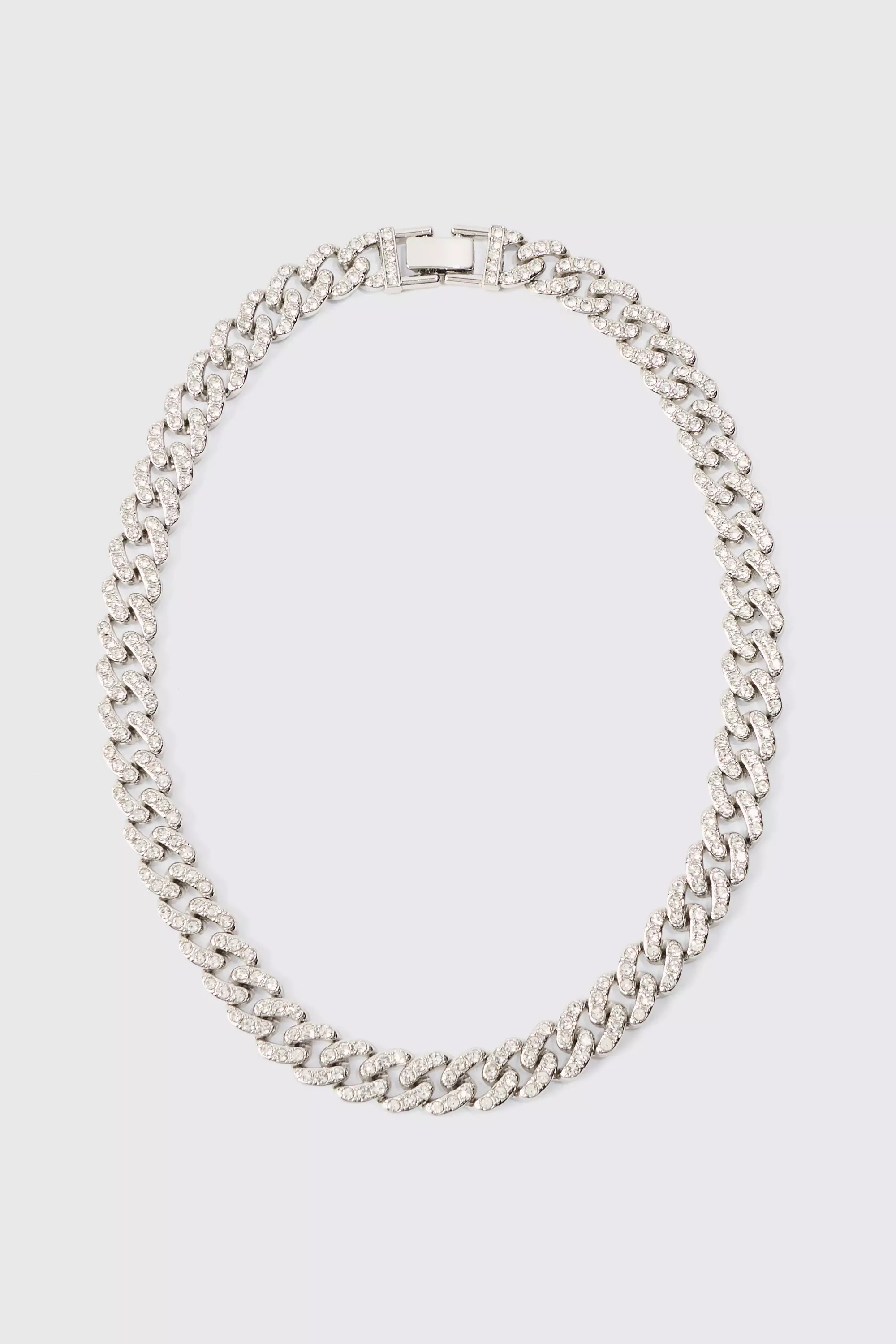 Iced Chunky Chain Necklace Silver