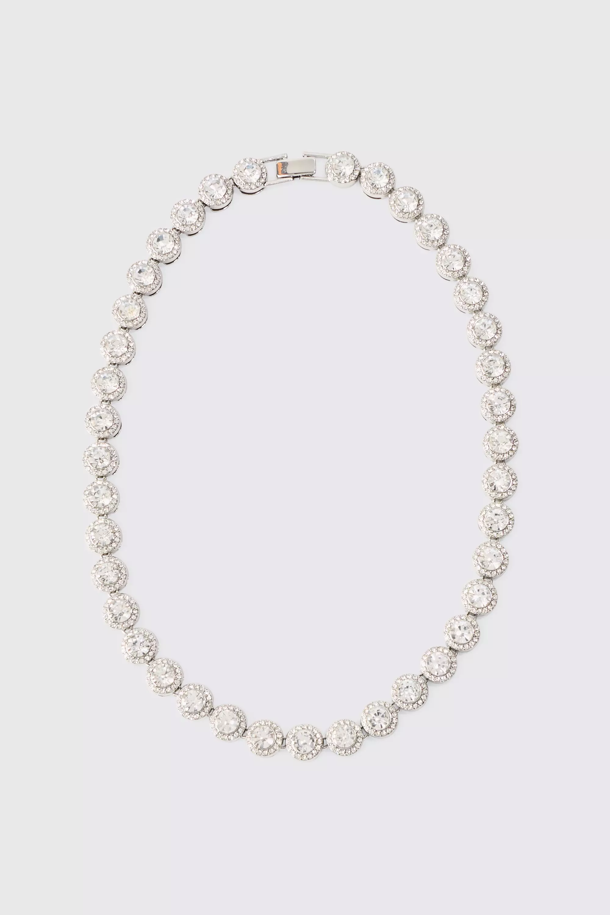 Silver Vergulde Schakel Ketting Met Steentjes alternatieve afbeelding