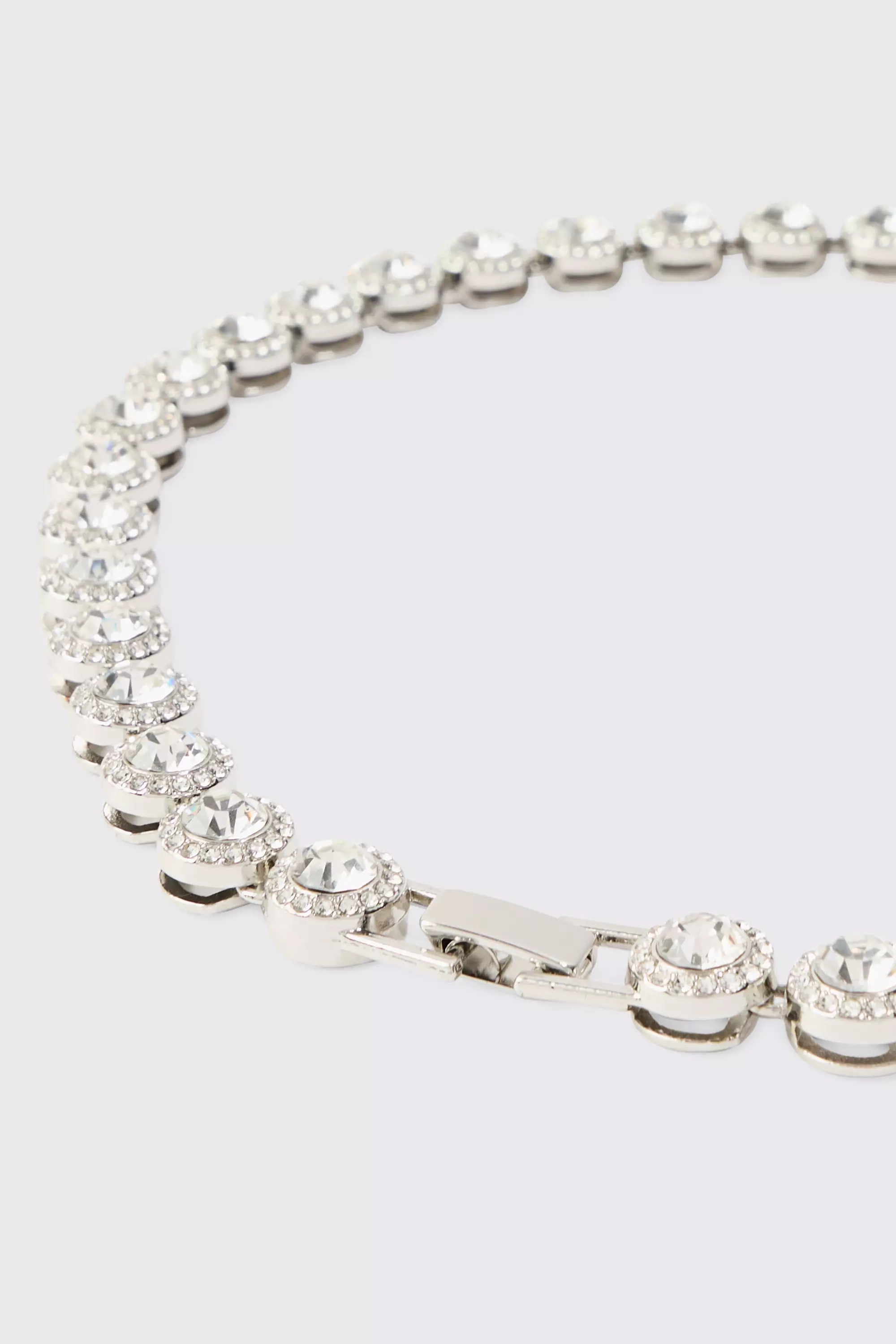 Silver Vergulde Schakel Ketting Met Steentjes alternatieve afbeelding