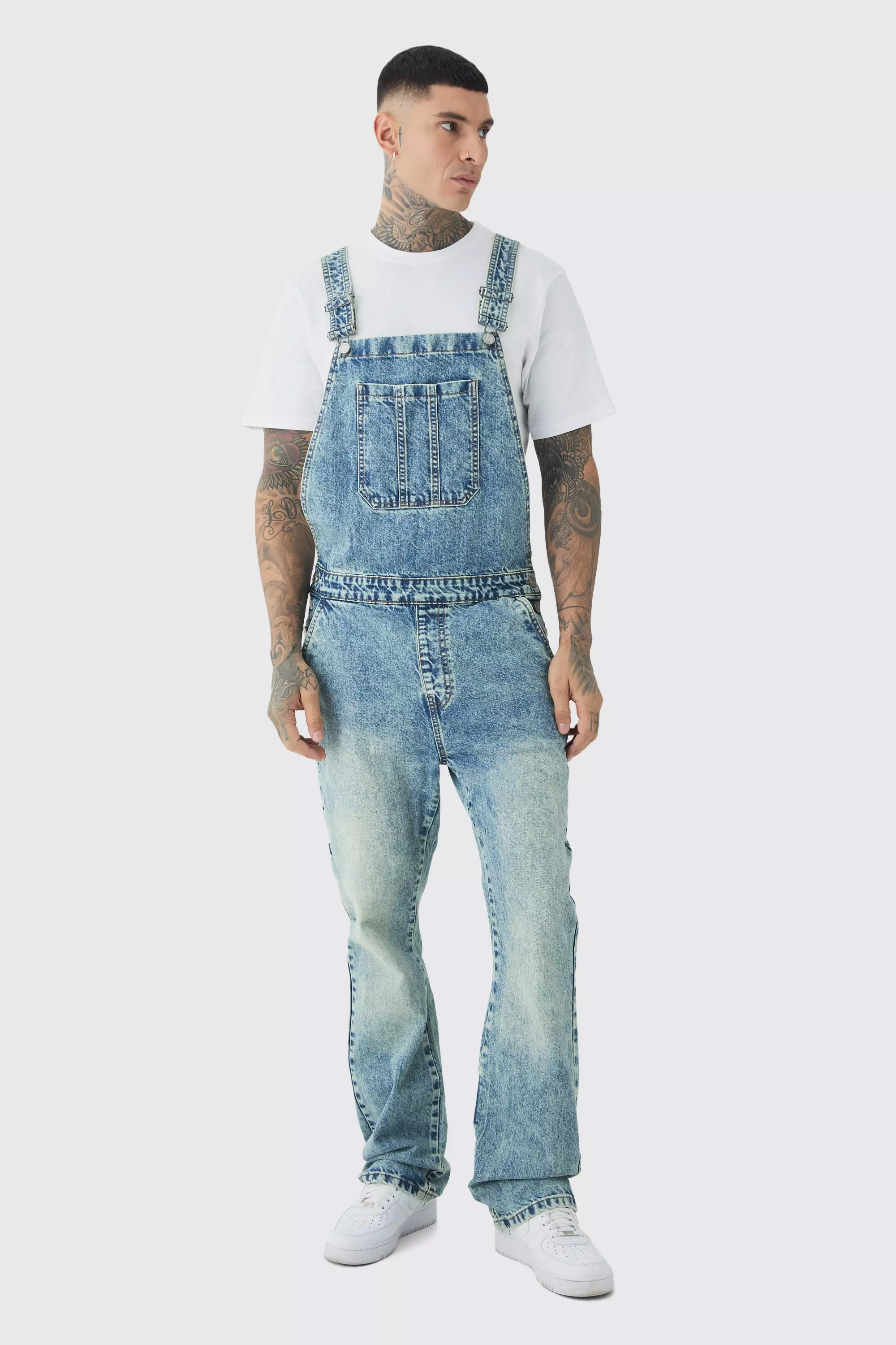 Tall Straight Leg Dungaree Antique blue