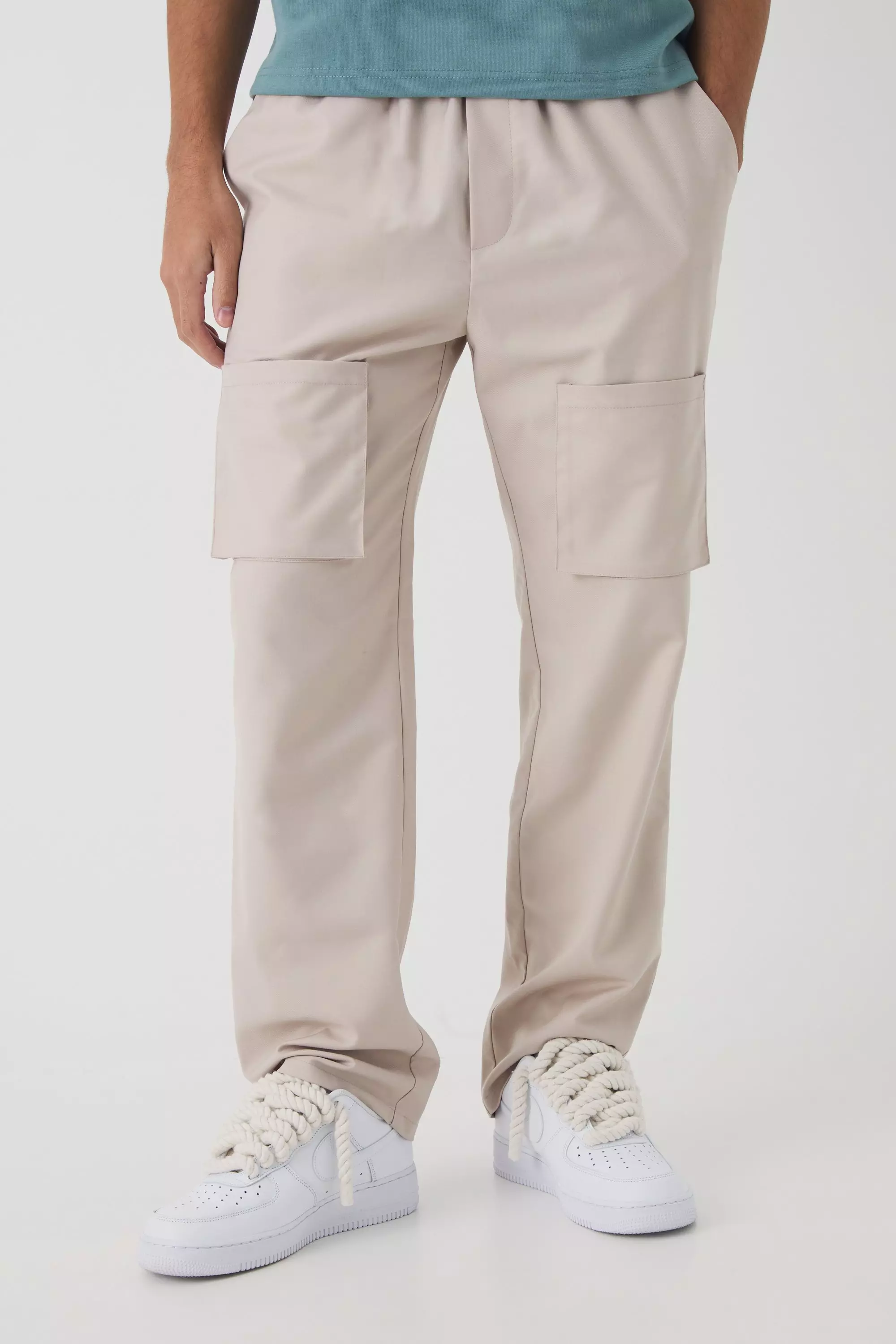Pantaloni Cargo Smart Dritti Elasticizzati, Stone immagine alternativa