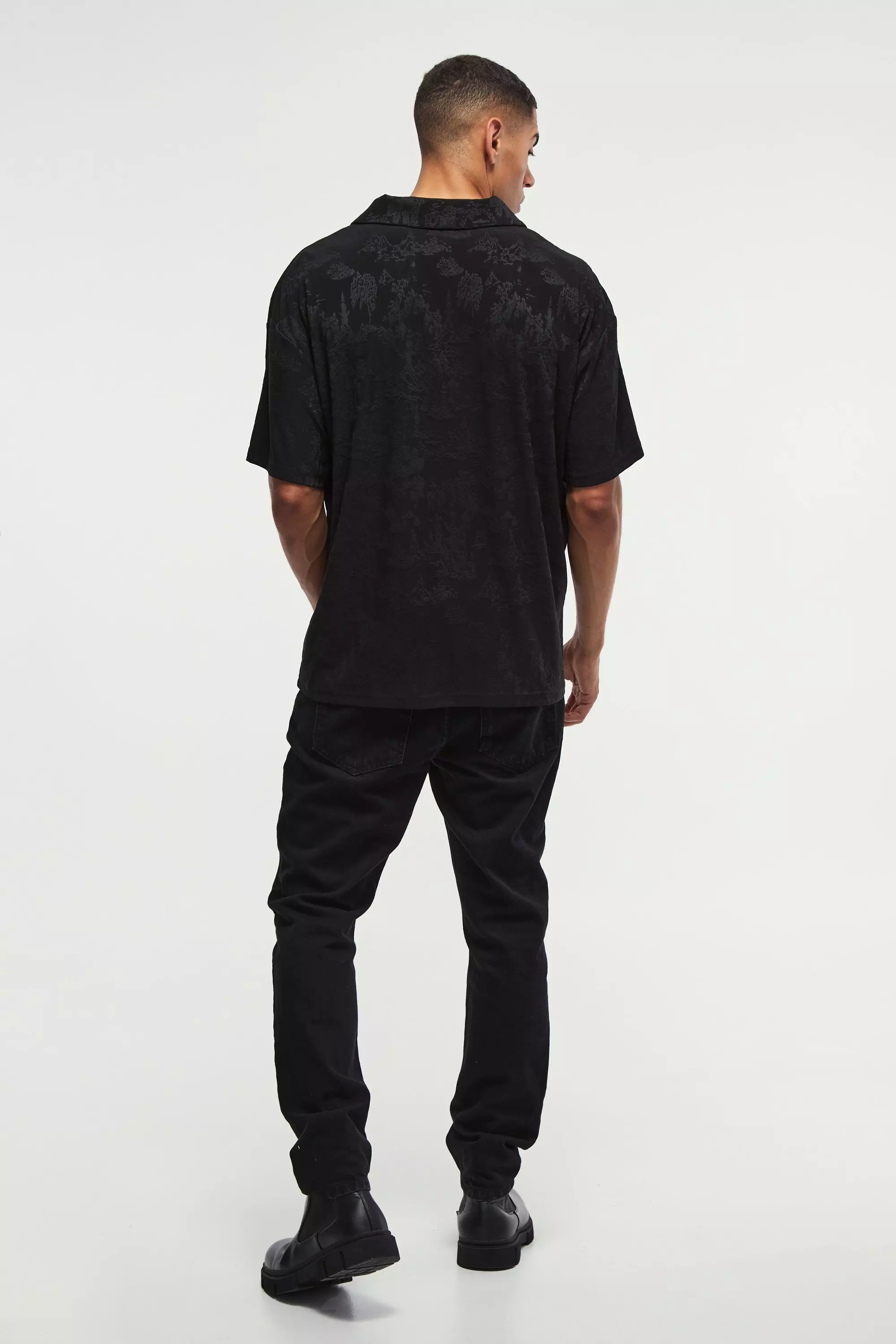 Strukturiertes Oversize Poloshirt, Black alternatives Bild