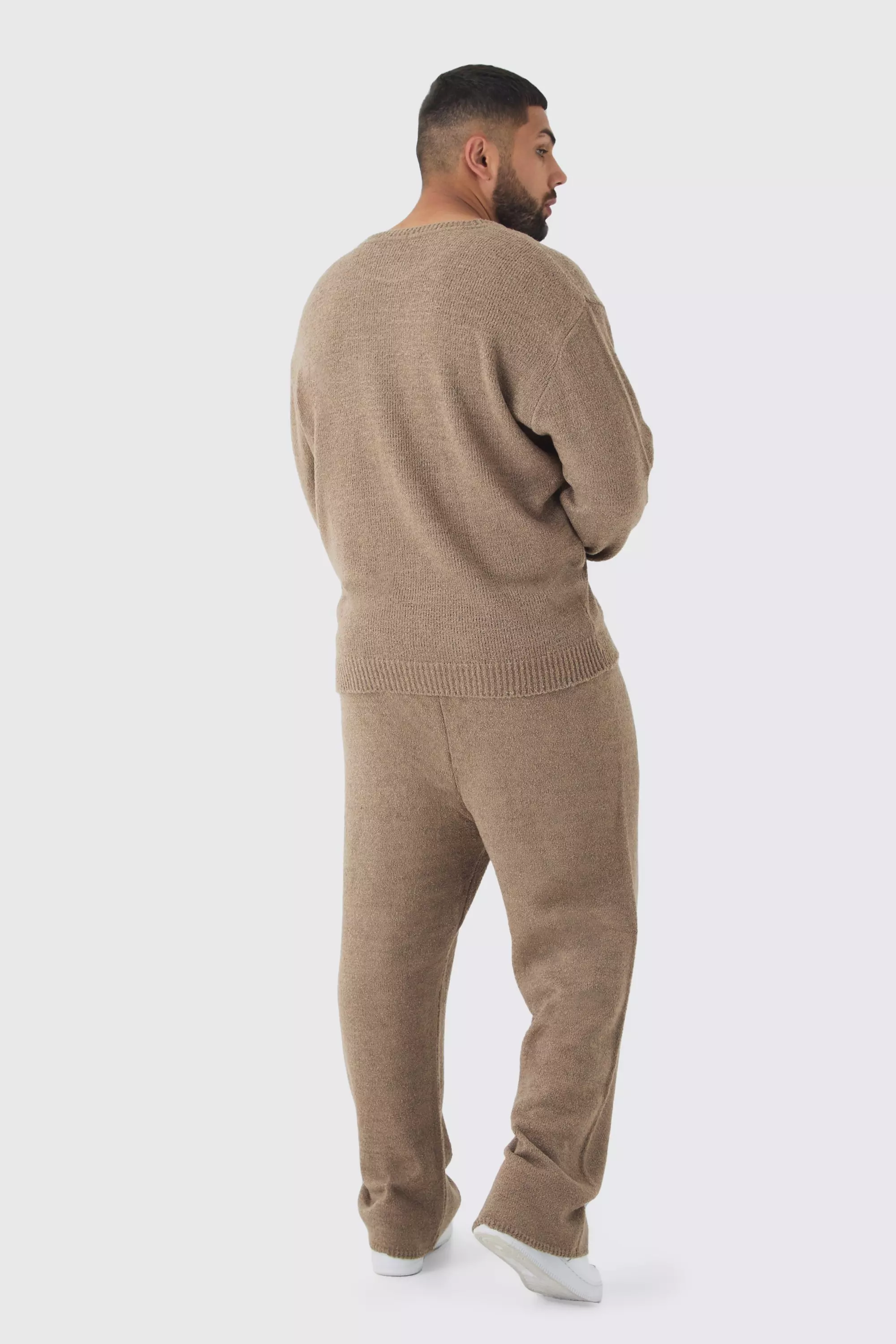 Taupe Plus Boucle Knit Oversized Sweat & Trouser Set alternative image